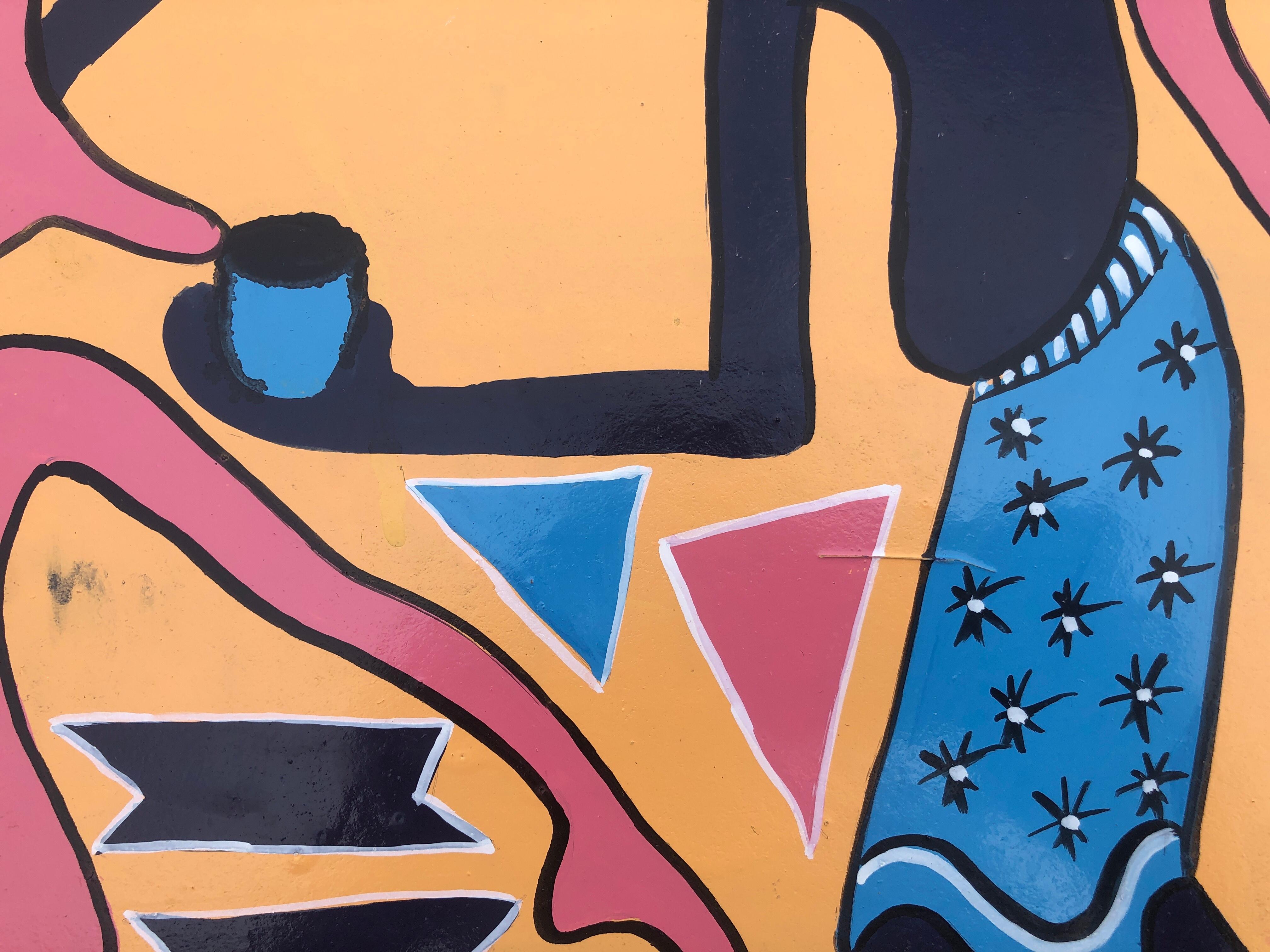 African tribal dance acrylic on board painting Africa For Sale 1