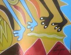 African tribal dance acrylic on board painting