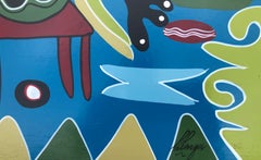 African tribal dance acrylic on board painting