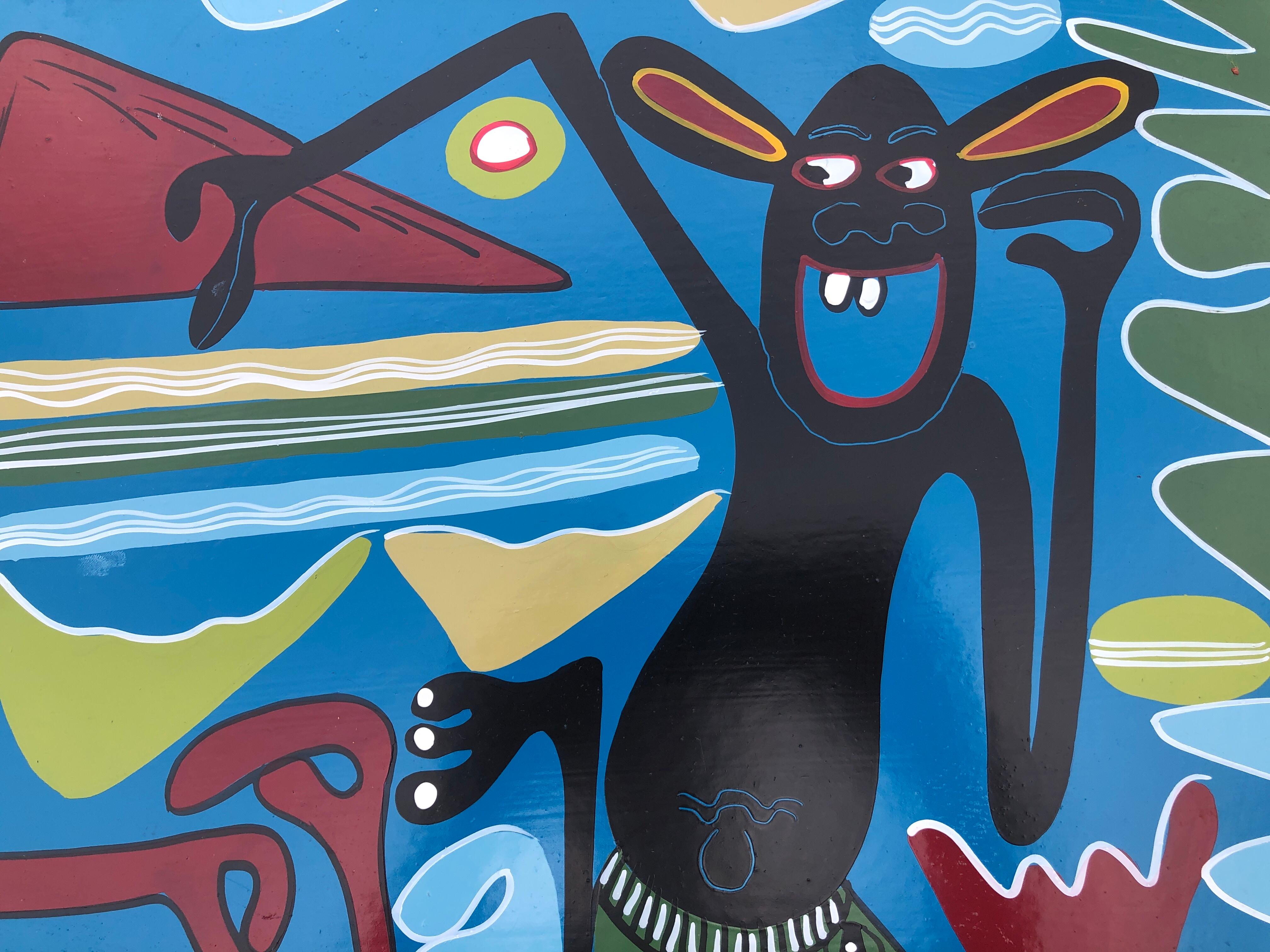 George Lilanga (1934-2005) - Danse tribale - Acrylique sur carton
Taille de la peinture 61x61 cm.
Sans cadre.

George Lilanga est né en 1934 dans la ville de Kikwetu, au sud-est de la Tanzanie, et est décédé en 2005, également en Tanzanie, à