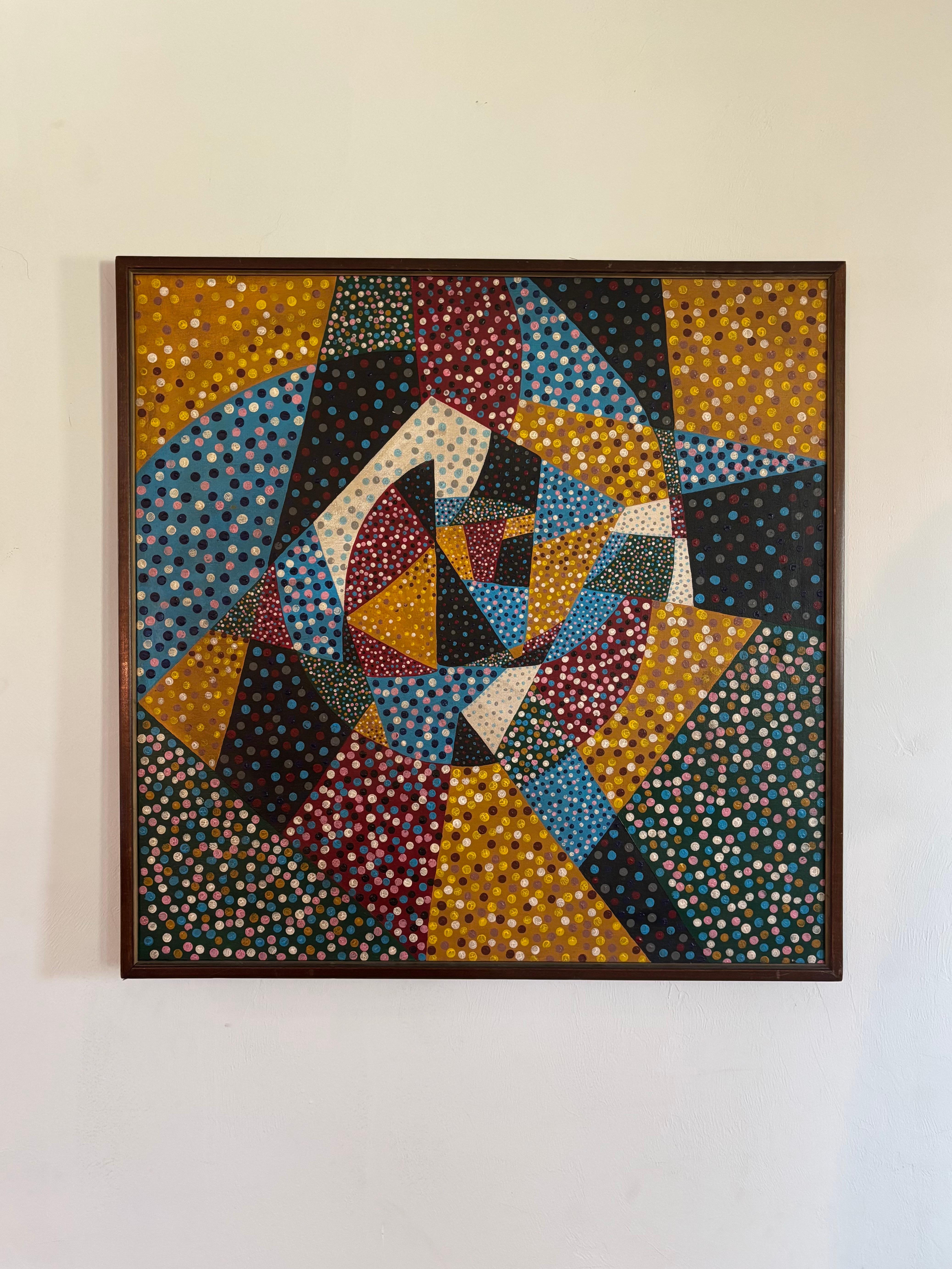 Cuadro grande firmado por George L.K. Morris.

Fechado en 1971

Gran motivo cubista abstracto con puntos. 

Procedente del patrimonio en Miami de un coleccionista de arte. 

El marco mide 32,5
