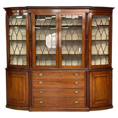 Antique George lll, Mahogany, Large Breakfront or Bookcase, England, 18th Century