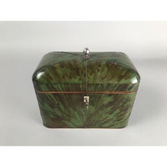 George lll Period Green Tortoiseshell Tea Caddy