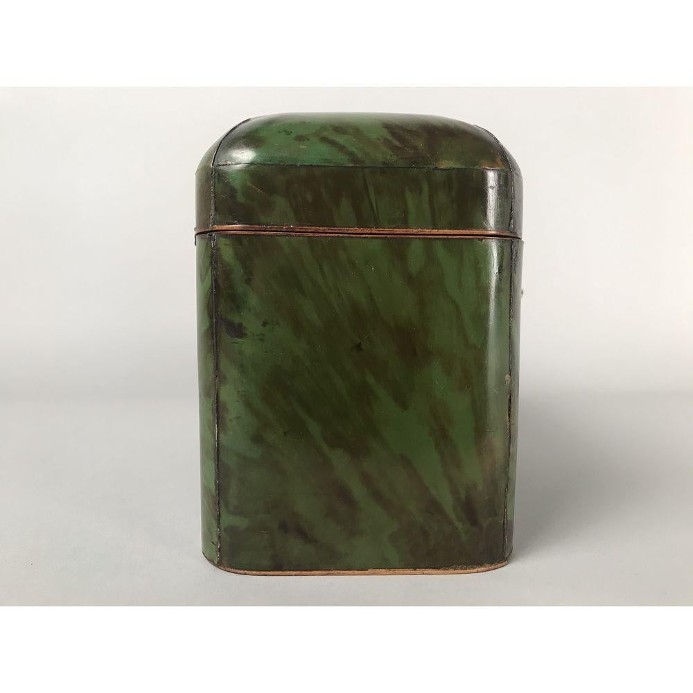 George lll Period Green Tortoiseshell Tea Caddy 2