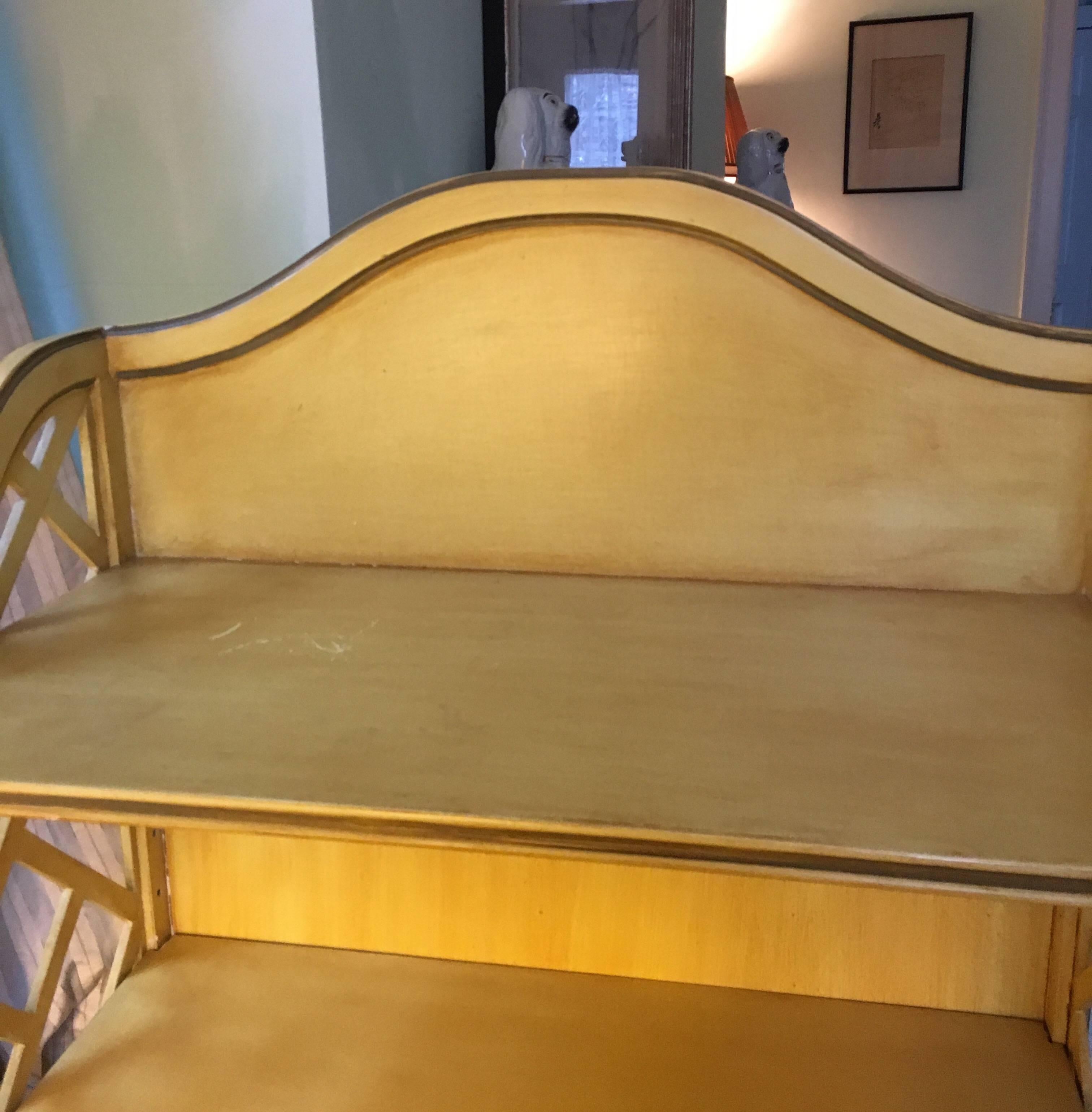 George lll Style Yellow-Painted Wood Bookshelf In Excellent Condition In Hudson, NY