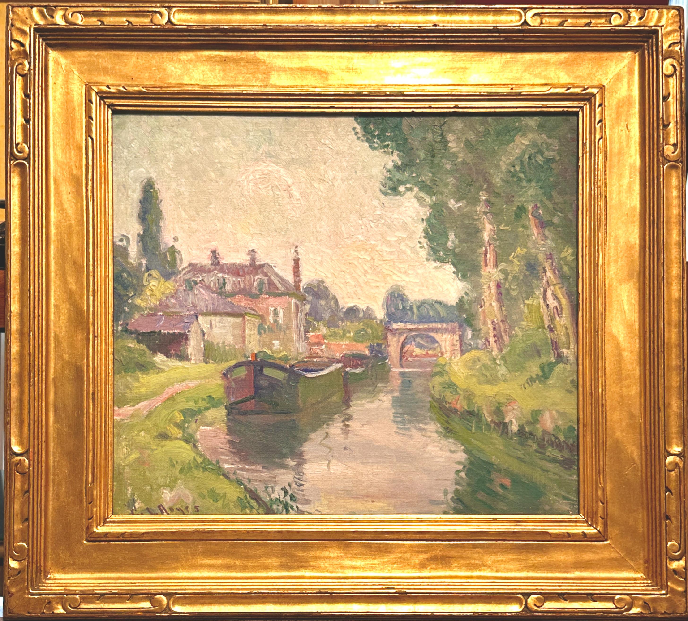 George Loftus Noyes Amerikanischer Impressionist Gemälde Französisch Kanal-Szene im Angebot 1