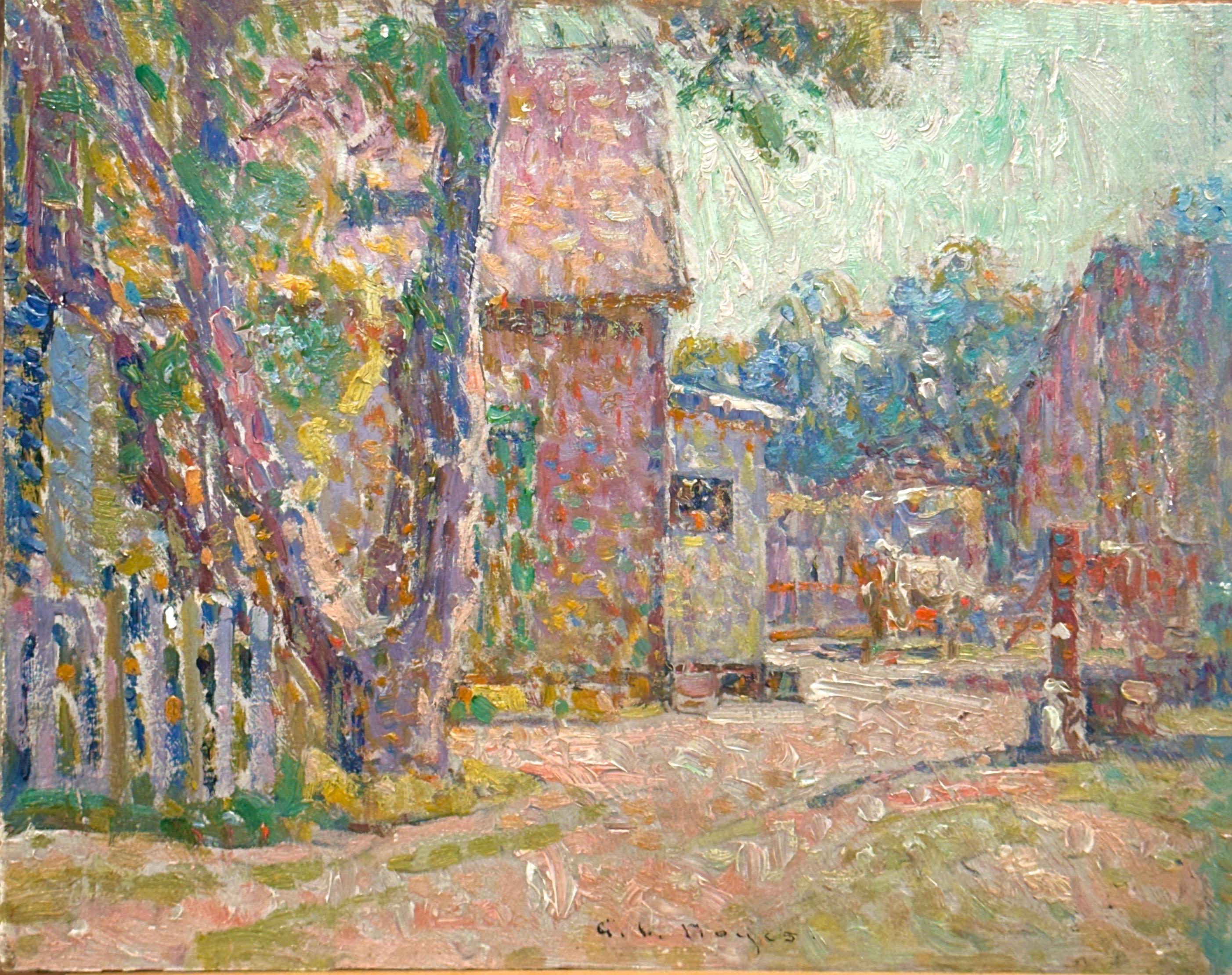 Abmessungen: 8 "x10" ohne Rahmen, 15 "x17" mit Rahmen
Signiert unten in der Mitte: G.L. Noyes

Noyes' Ausbildung in Paris und seine lange Lehrtätigkeit in Annisquam sind in diesem schönen Gemälde deutlich zu erkennen. Als ein früher Lehrer von N.C.