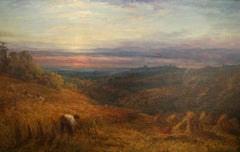 Harvest Time - Surrey Landschaft - viktorianische Kunst Britisches Ölgemälde