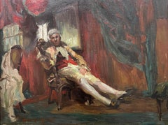 George Luks, portrait d'Ashcan, scène d'intérieur d'acteur assis