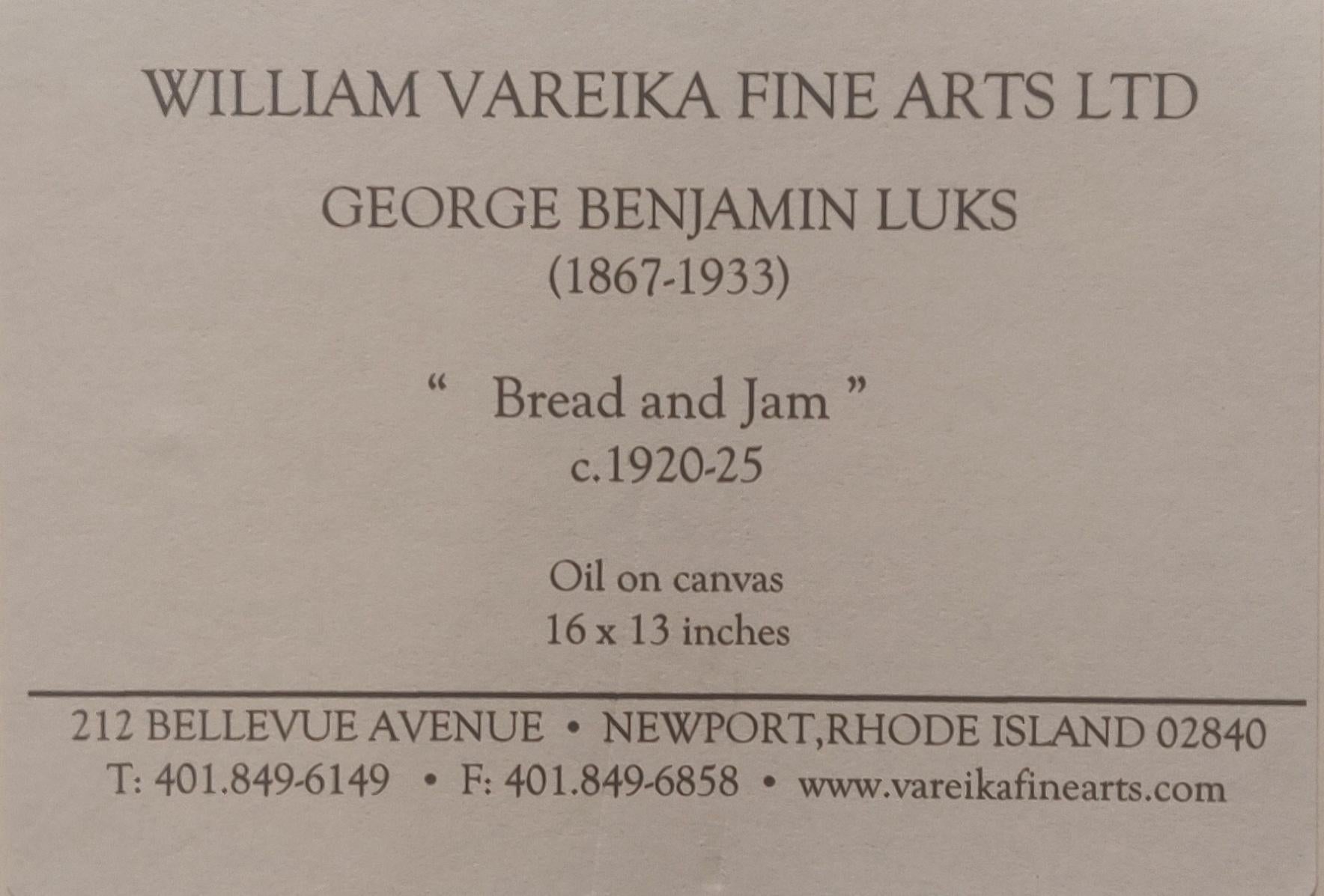 „Bread and Jam“ George Luks, Aschenbecher-Gemälde, Porträt eines Kindes im Angebot 3