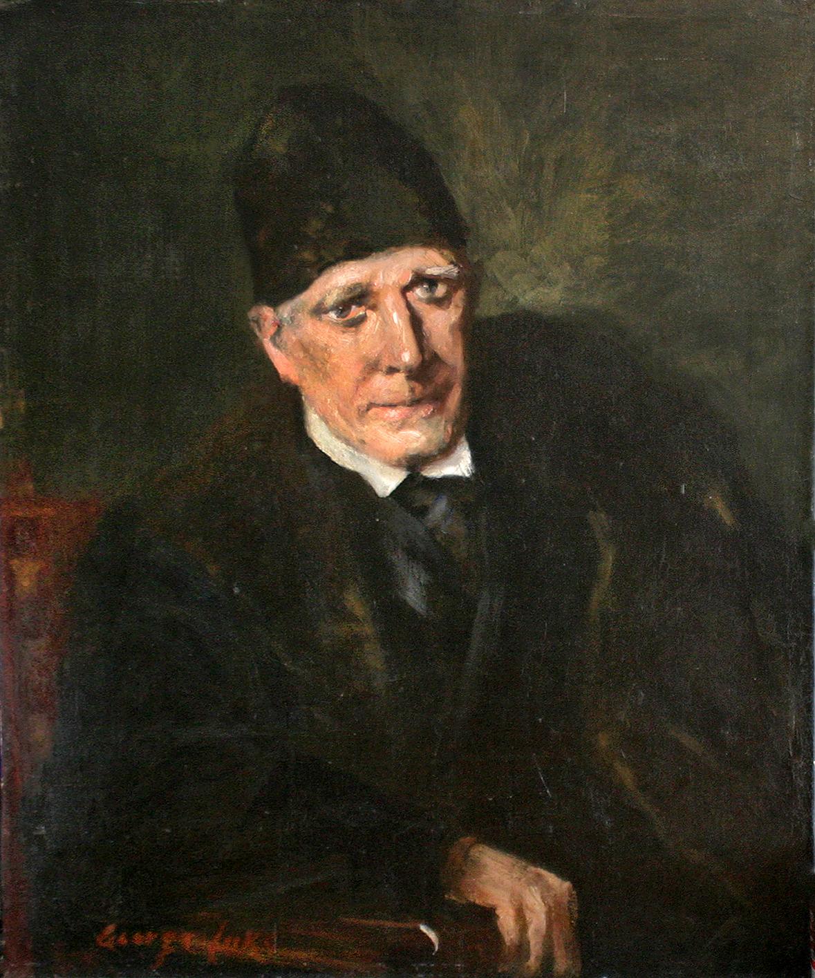 Portrait Painting di George Luks - Ritratto di un vecchio