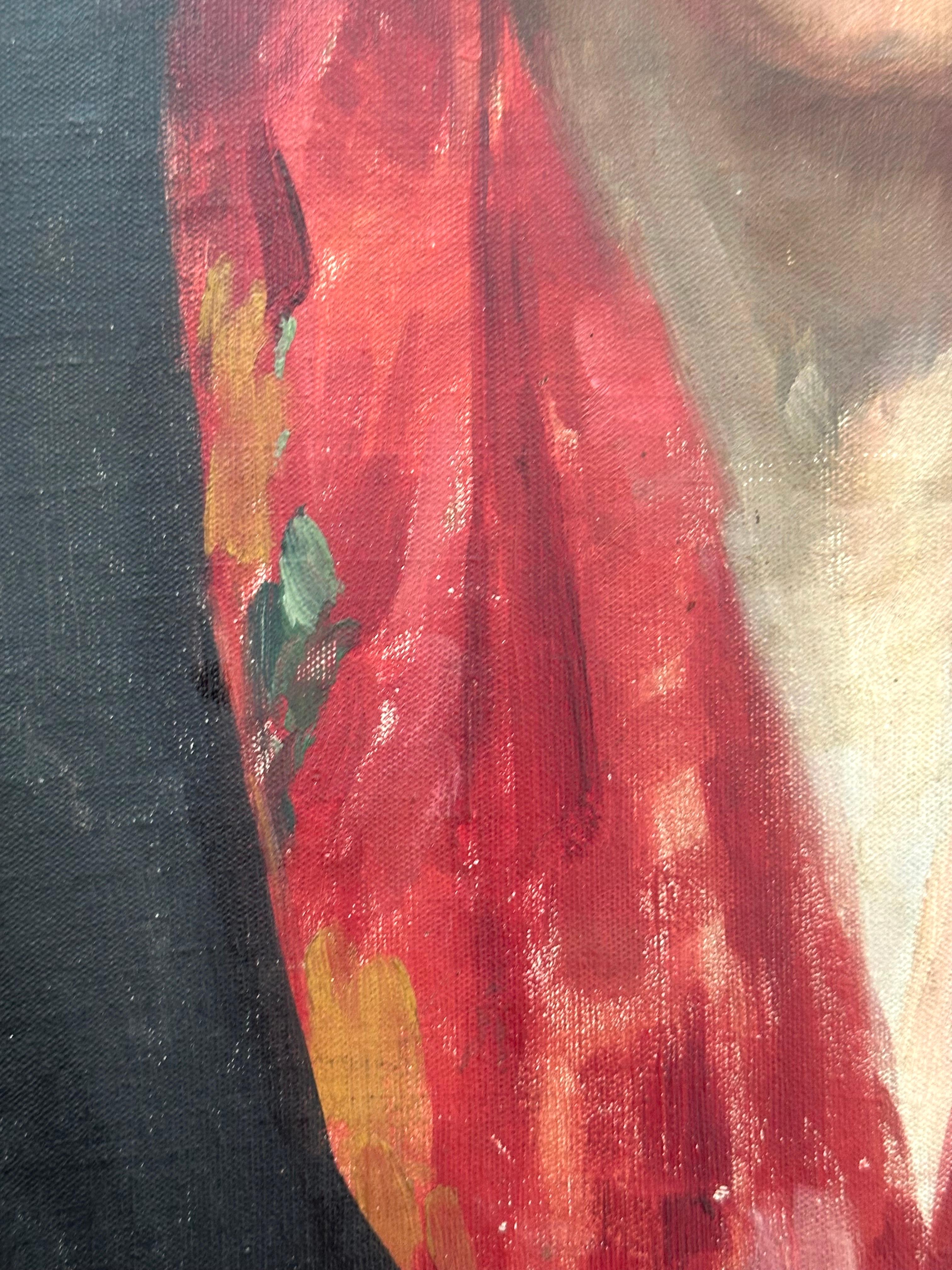 Porträt einer stilvollen Frau (Ashcan School), Painting, von George Luks