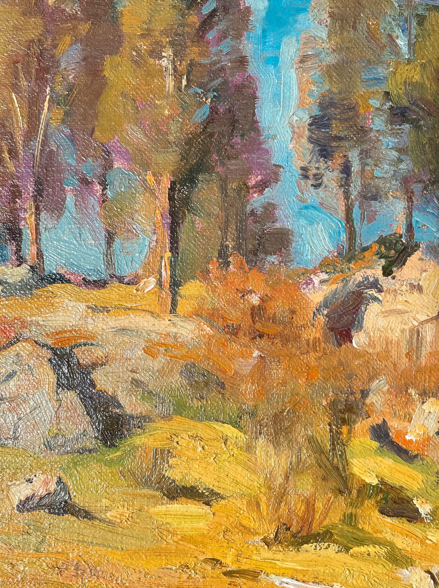Forest Landscape - Brown Landscape Painting by George Luks