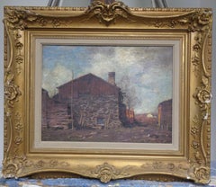 American Impressionist Oil Painting George Bruestle Salmagundi Club Artist Farm
