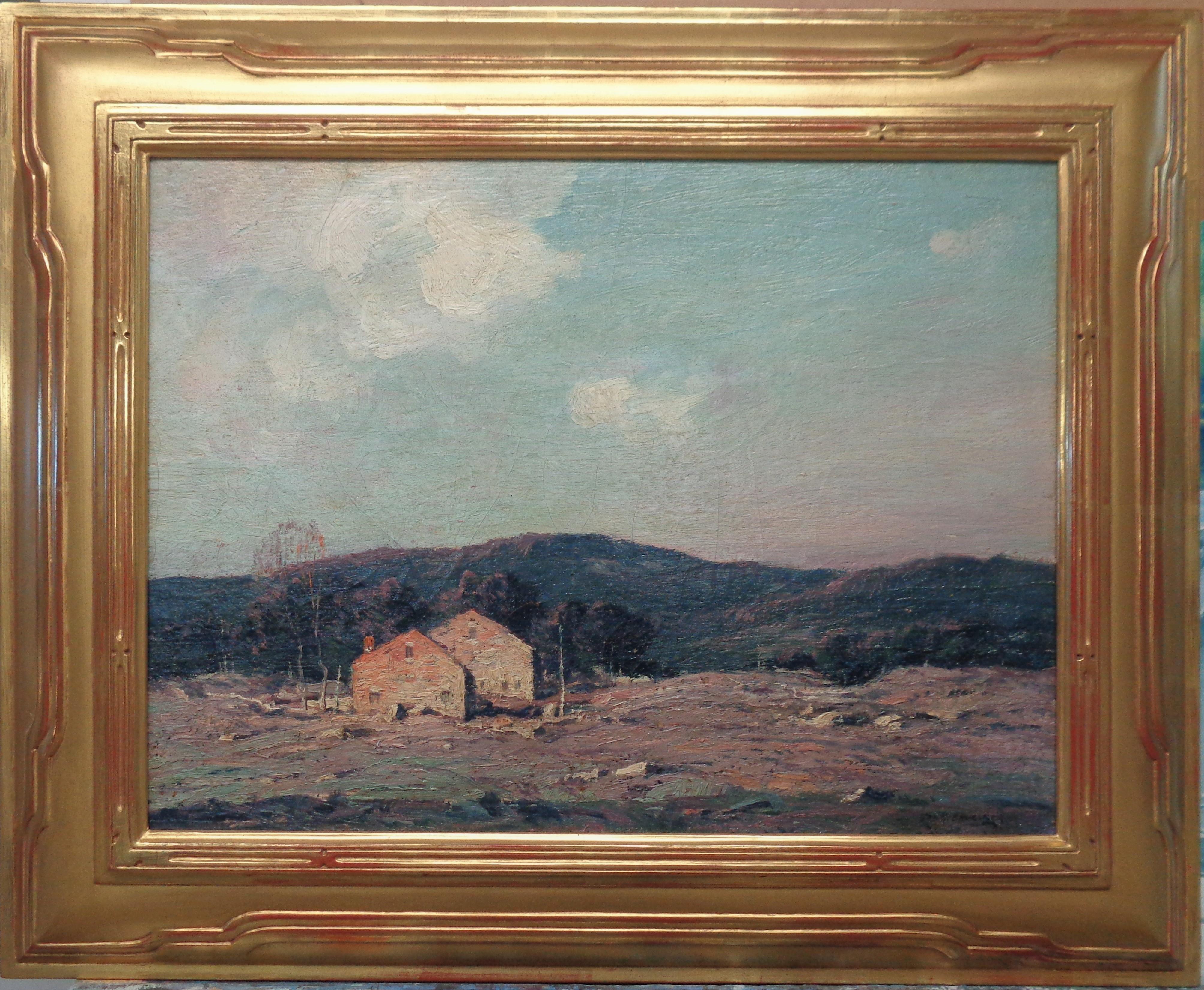 George M Bruestle Landscape Painting -  American Impressionist Artist Oil Painting George Bruestle Salmagundi Club
