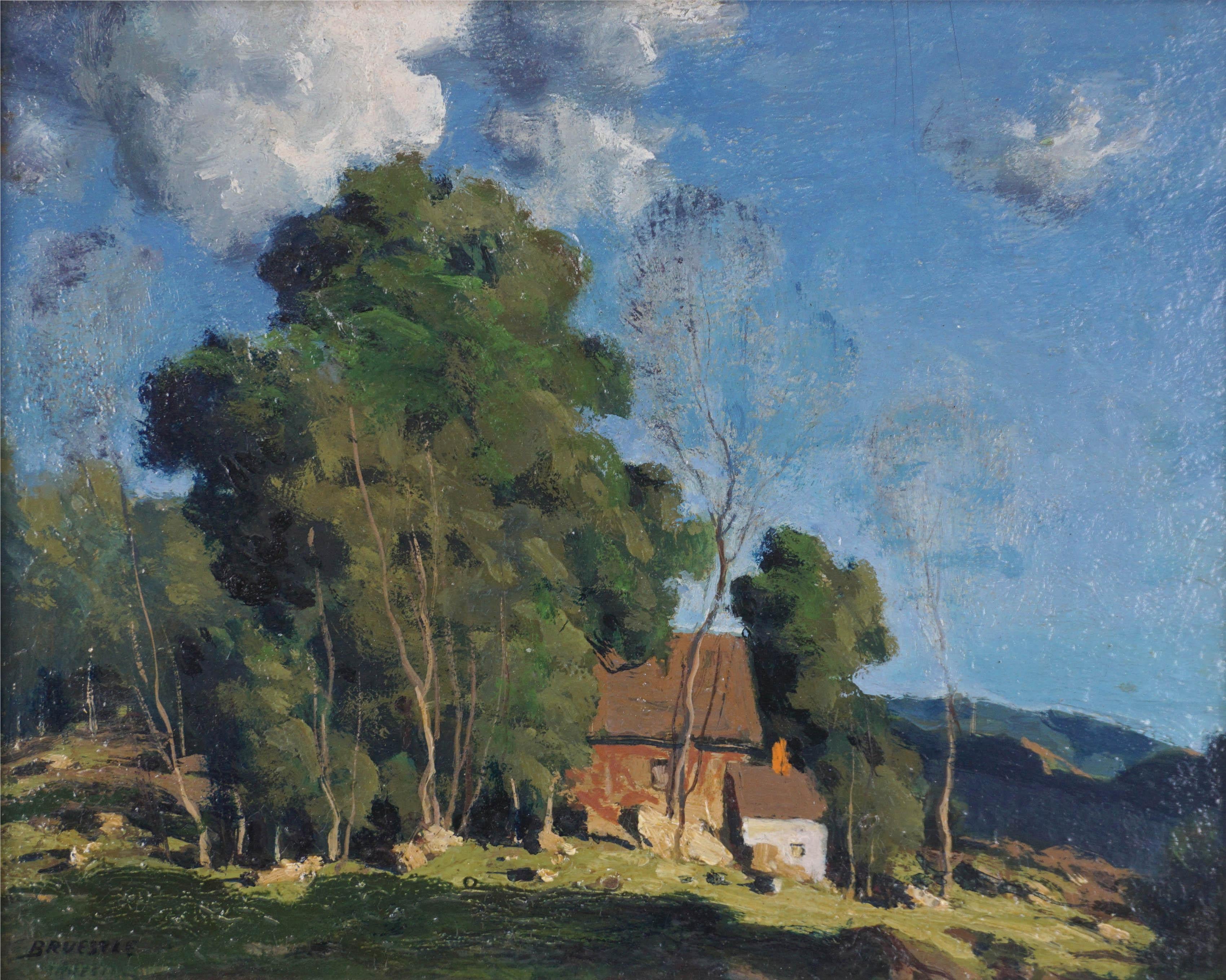 Impressionismo americano del primo Novecento -- Fattoria di Old Lyme New England - Painting di George M. Bruestle