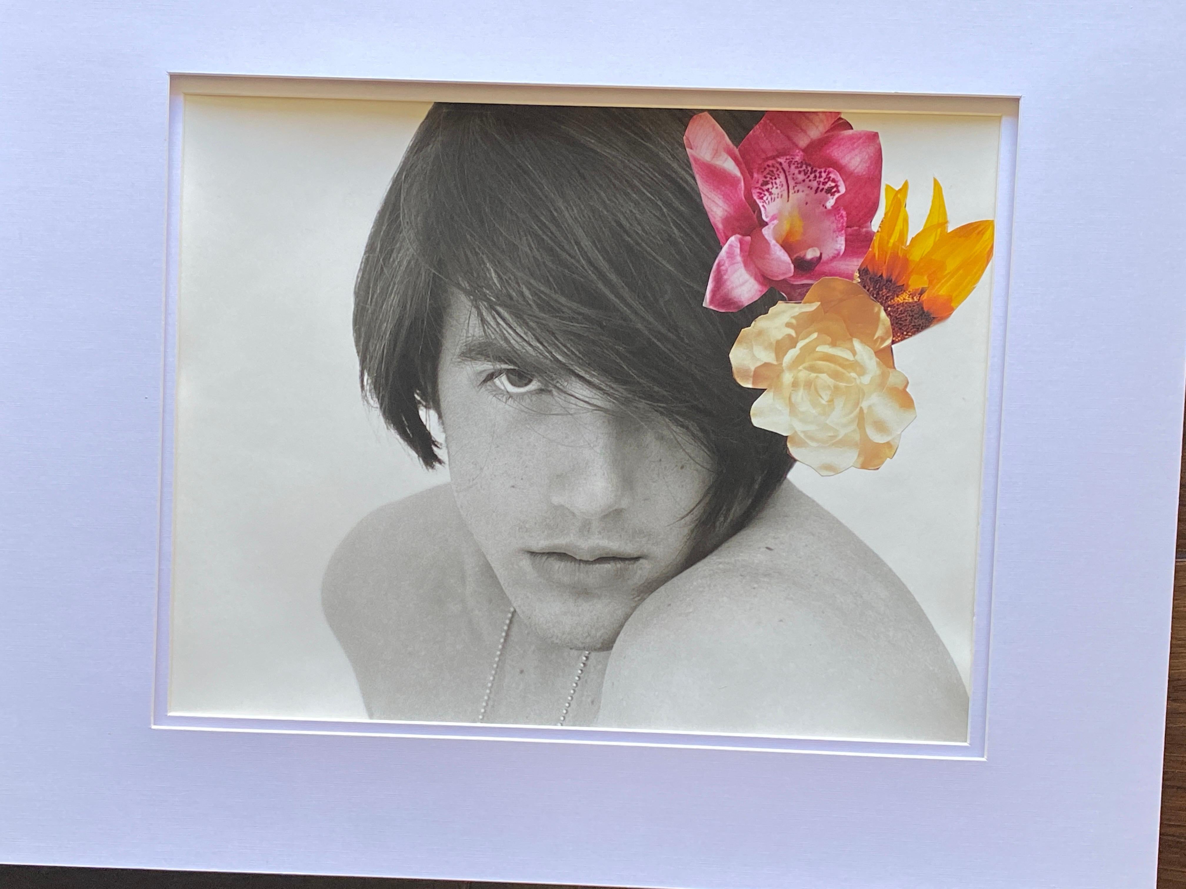 Modern George Machado Orig B&WPhotograph Male Portrait “One of a Kind Collage” Series For Sale