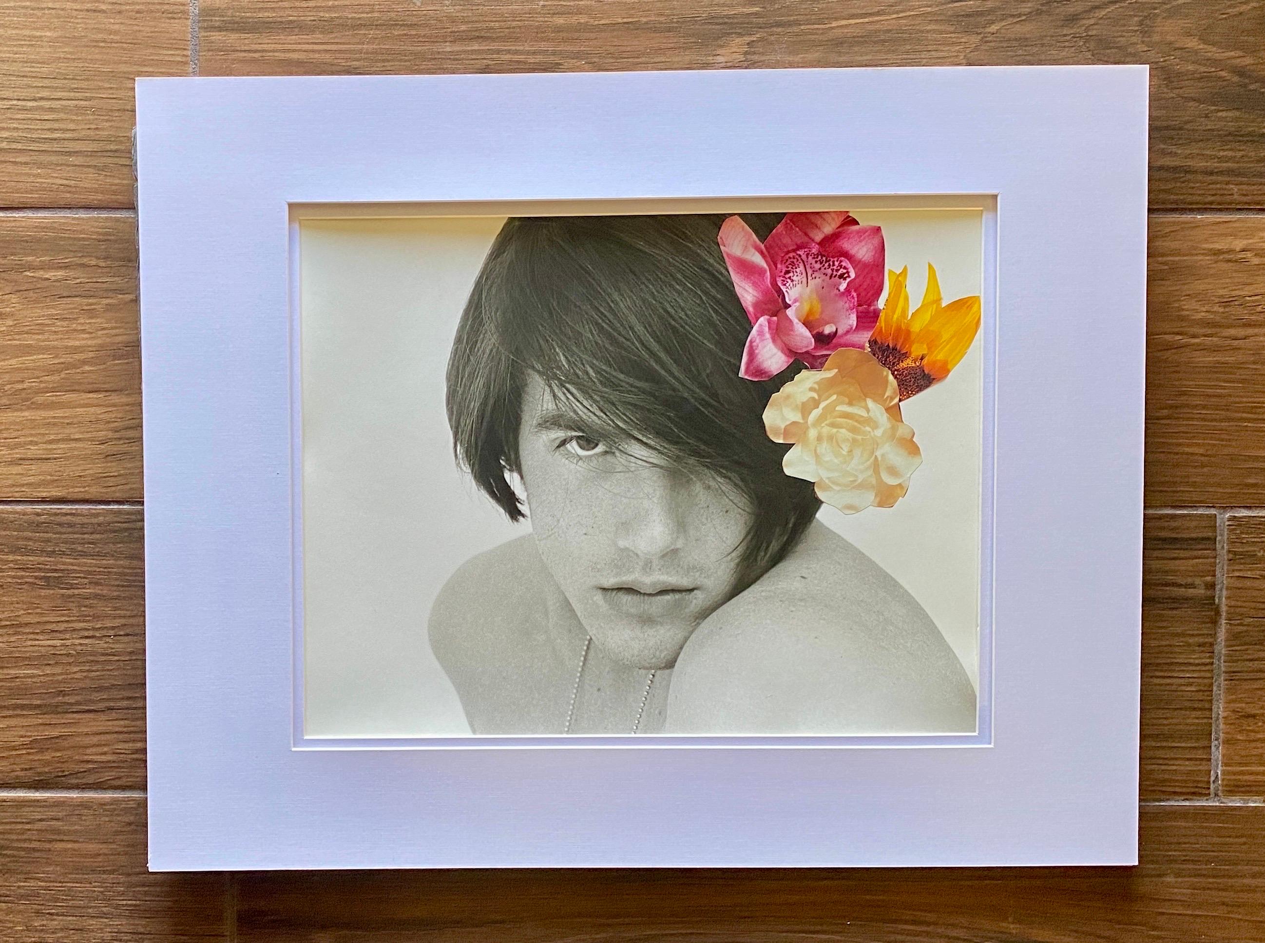 Hand-Crafted George Machado Orig B&WPhotograph Male Portrait “One of a Kind Collage” Series For Sale