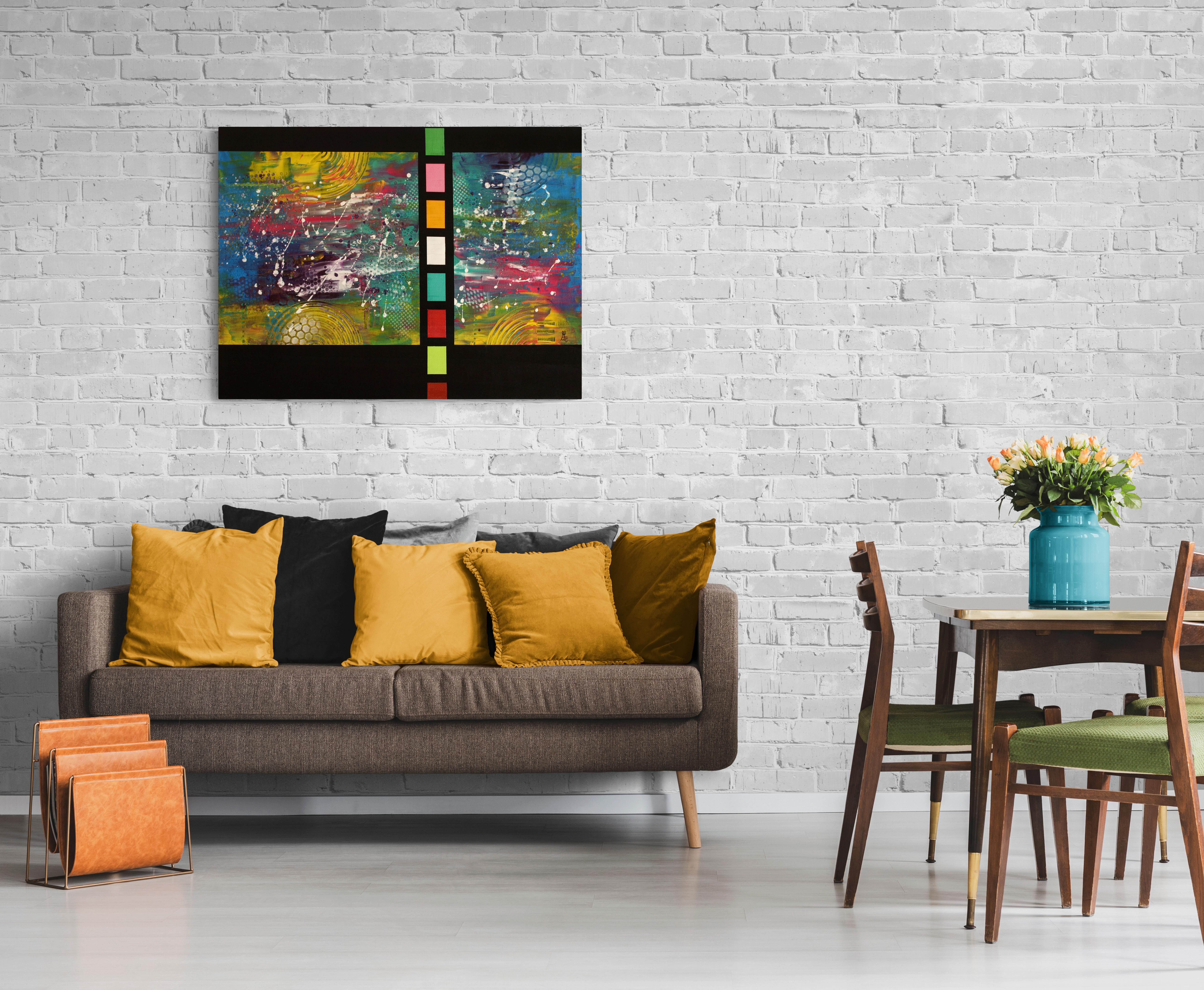 Wanderlust Interrupted, Pittura astratta contemporanea originale in grassetto, 2022
30