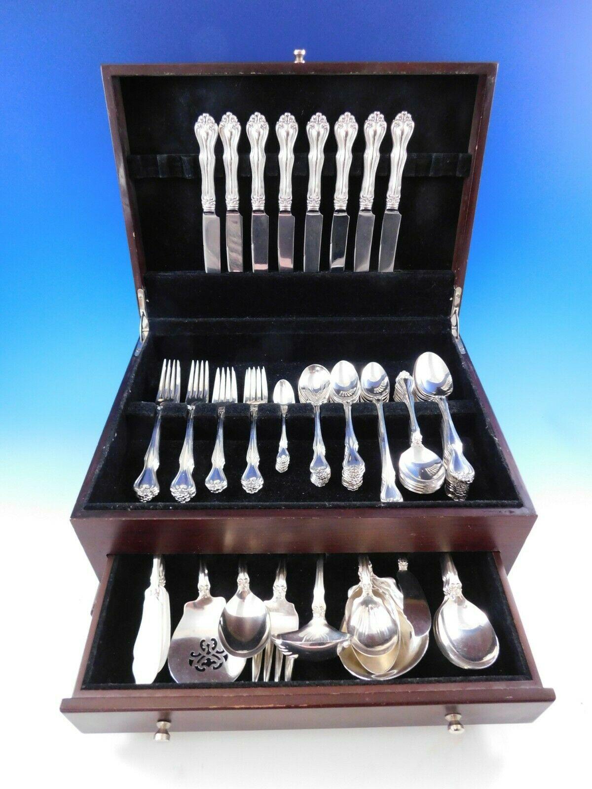 Gorgeous George & Martha by Westmorland sterling silver flatware set, 95 pieces. This set includes:

8 knives, 8 3/4