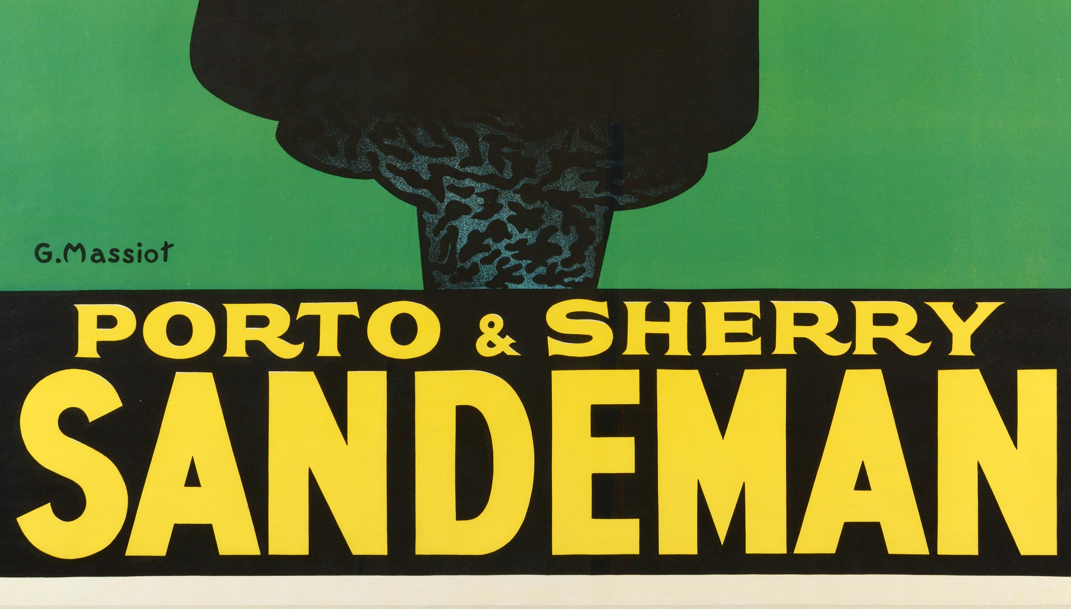 Sandeman  Porto & Sherry - Affiche originale emblématique - Noir Figurative Print par George Massiot Brown