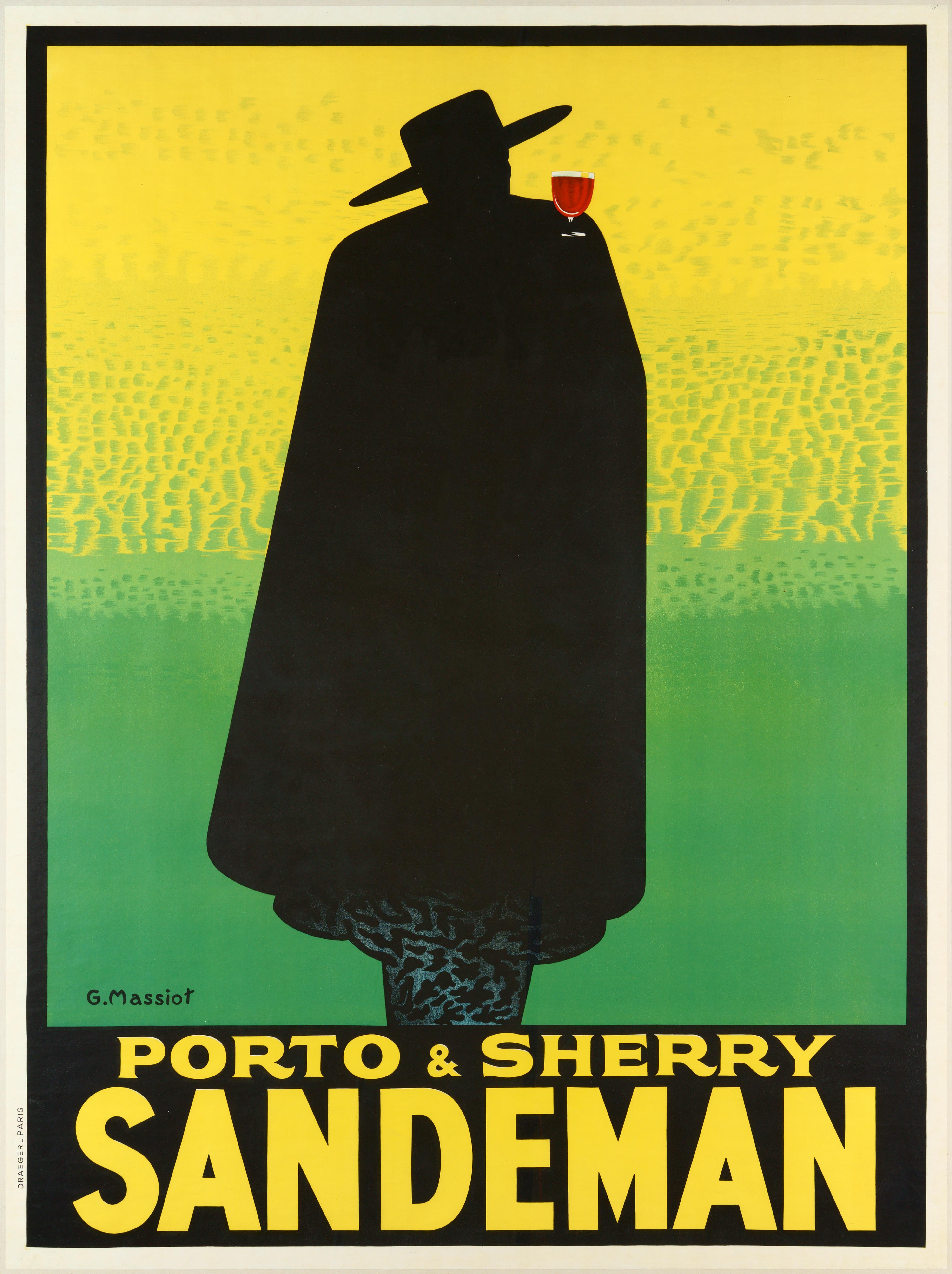 Sandeman  Porto & Sherry - Affiche originale emblématique
