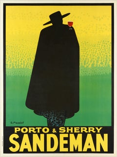 Antique Sandeman  Porto & Sherry – Iconic Original Poster