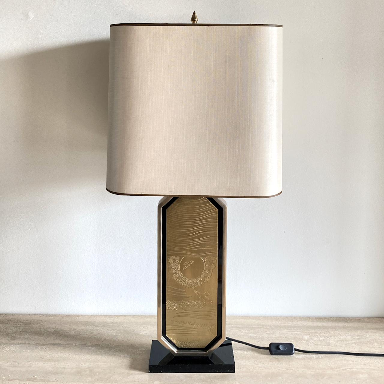 George Mathias 23kt gold plated table lamp 1970's For Sale 2