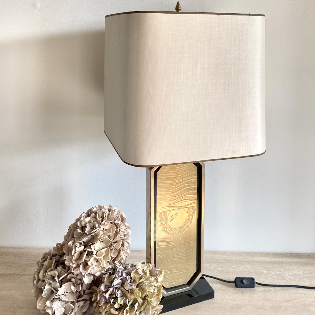 George Mathias 23kt gold plated table lamp 1970's For Sale 1
