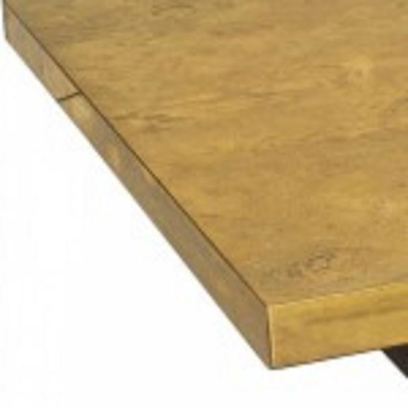 George Mathias Belgian Modern Square Etched Brass Coffee Table In Good Condition For Sale In Queens, NY