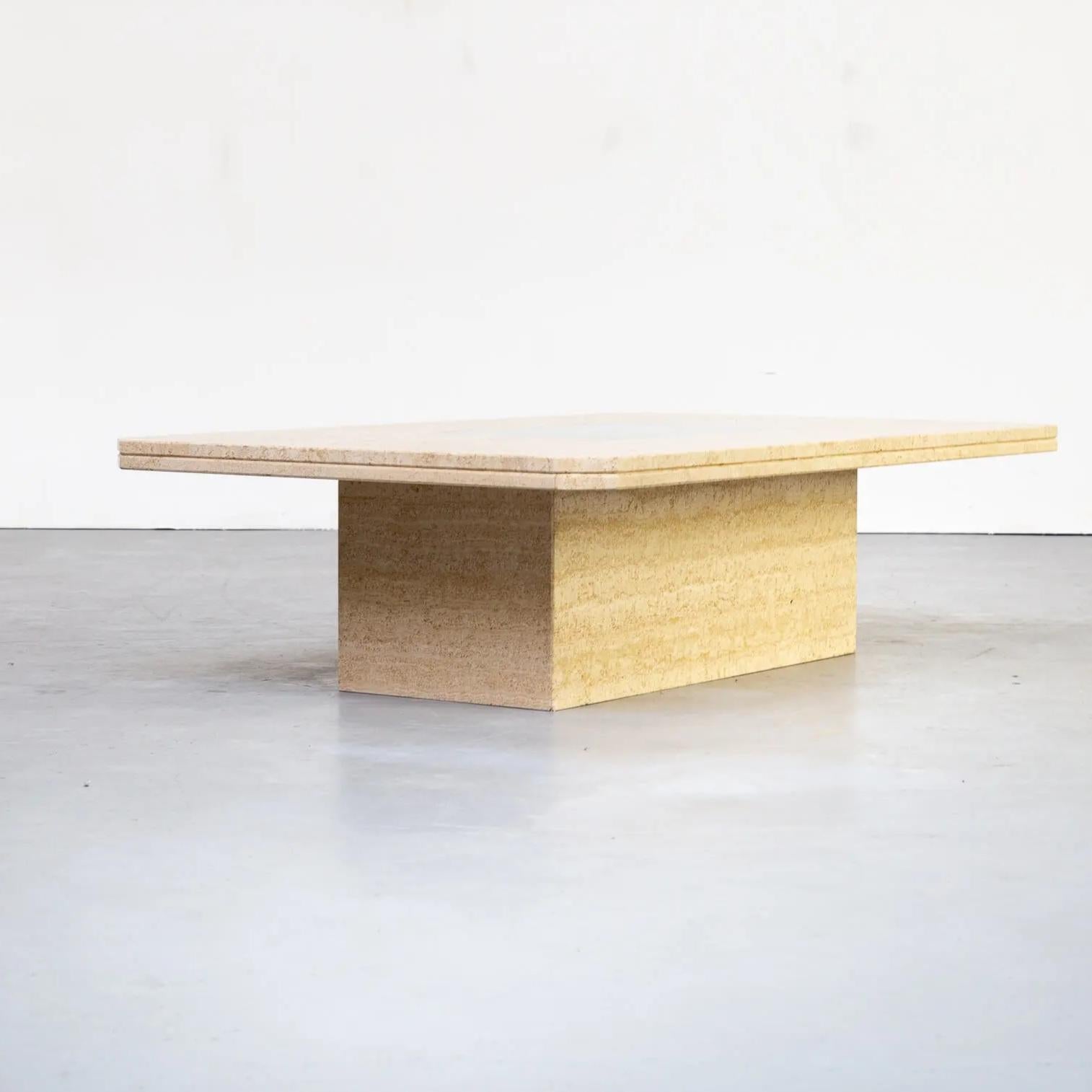 Table basse en travertin pour Maho avec œuvre d'art n° 12/50, George Mathias, années 1970 Bon état - En vente à Oud Beijerland, NL