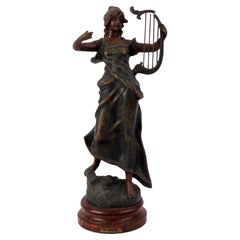 George Maxim French Bronze Sculpture "Music" 19th Century 