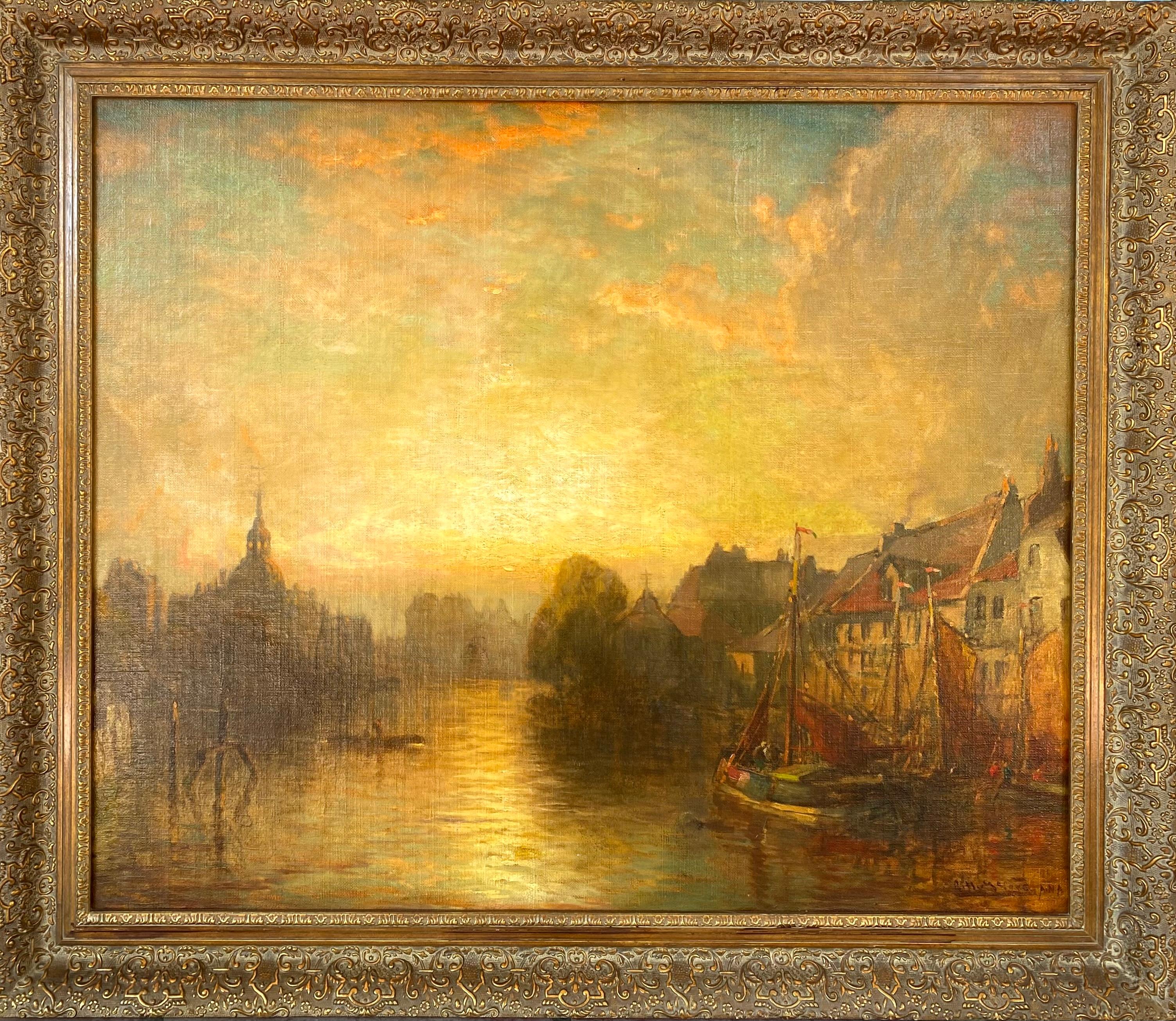 “Amsterdam Harbor at Sunset” For Sale 6