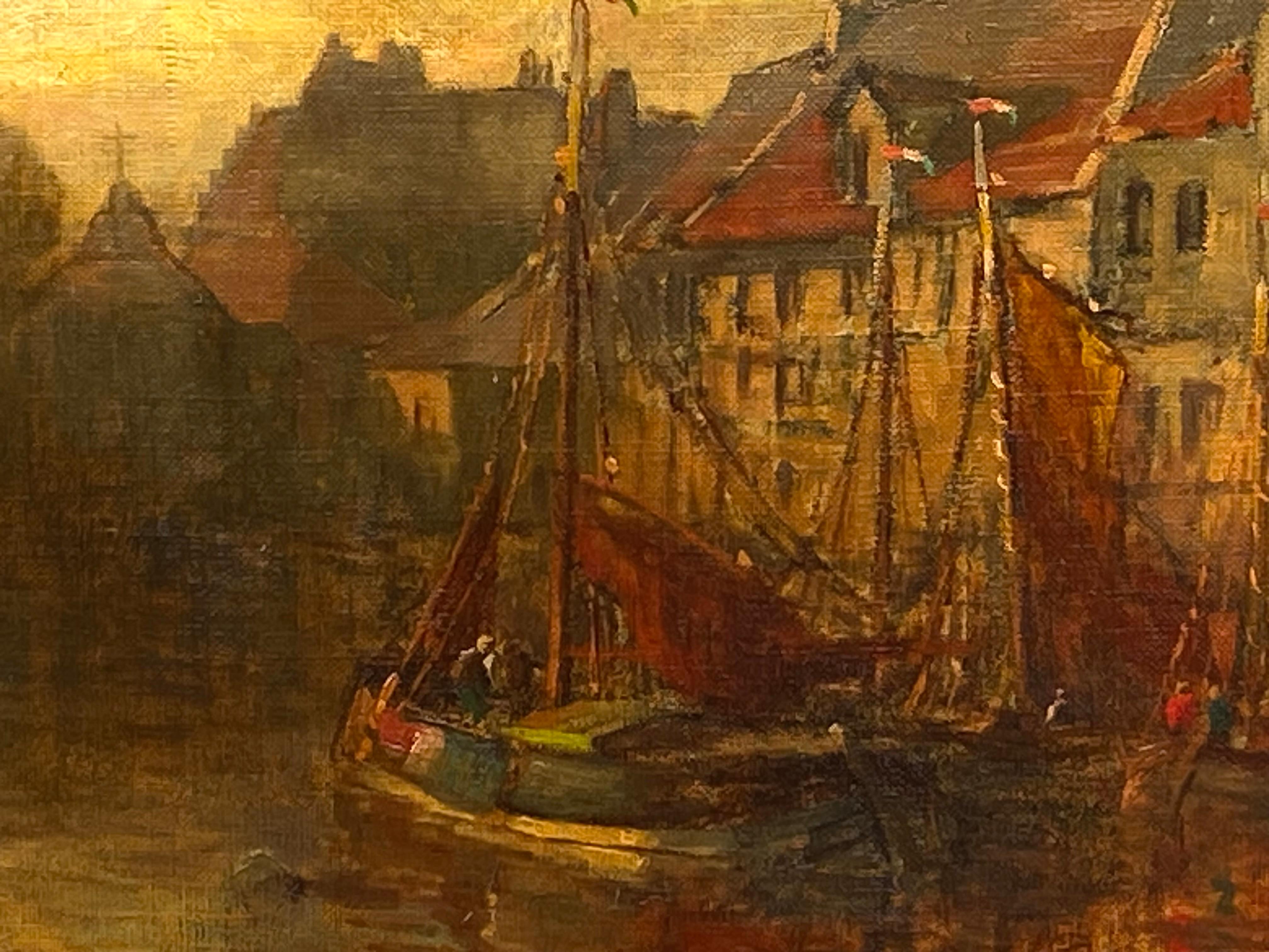 “Amsterdam Harbor at Sunset” For Sale 3