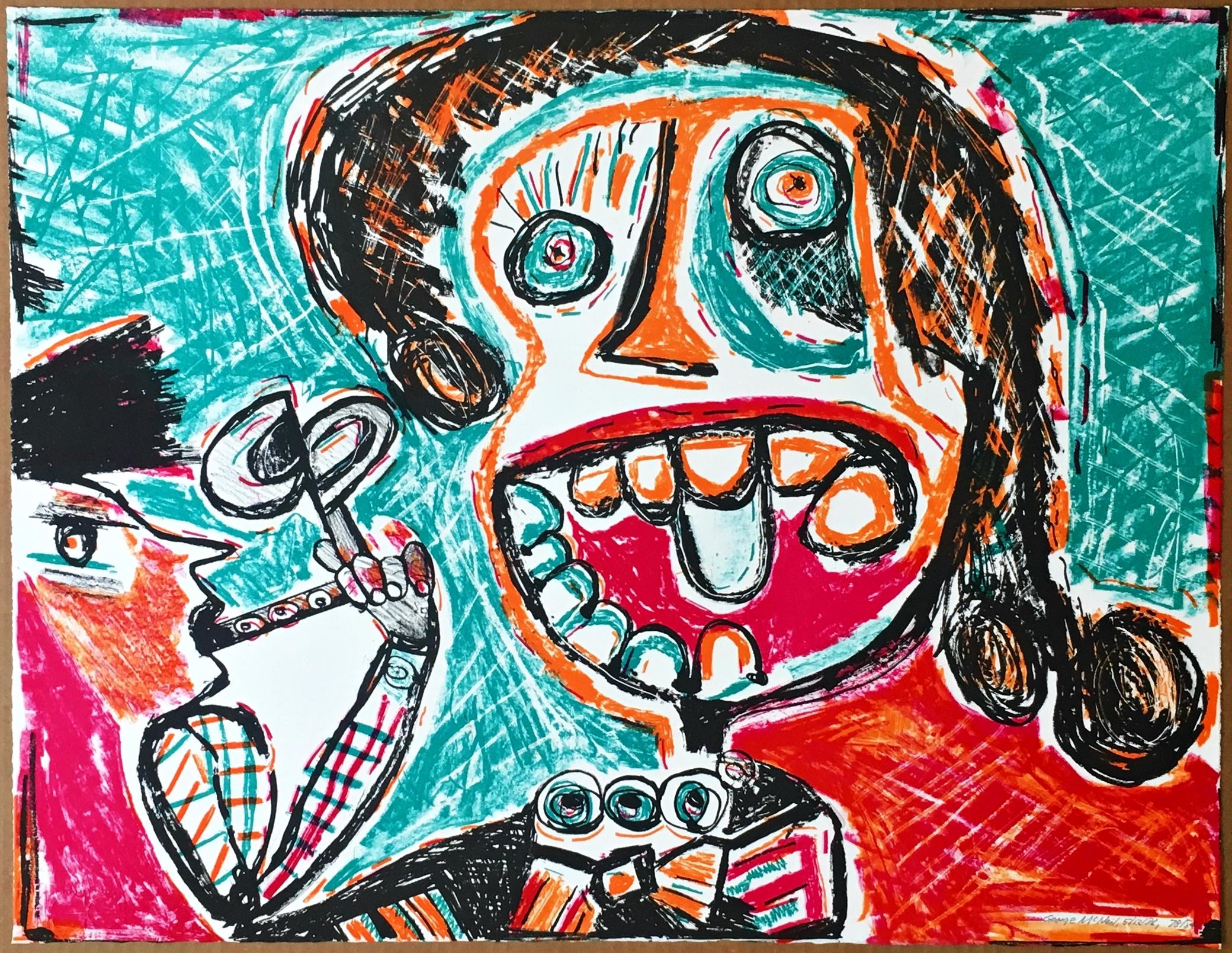 George McNeil - Signed numbered mixed media print from scarce European portfolio