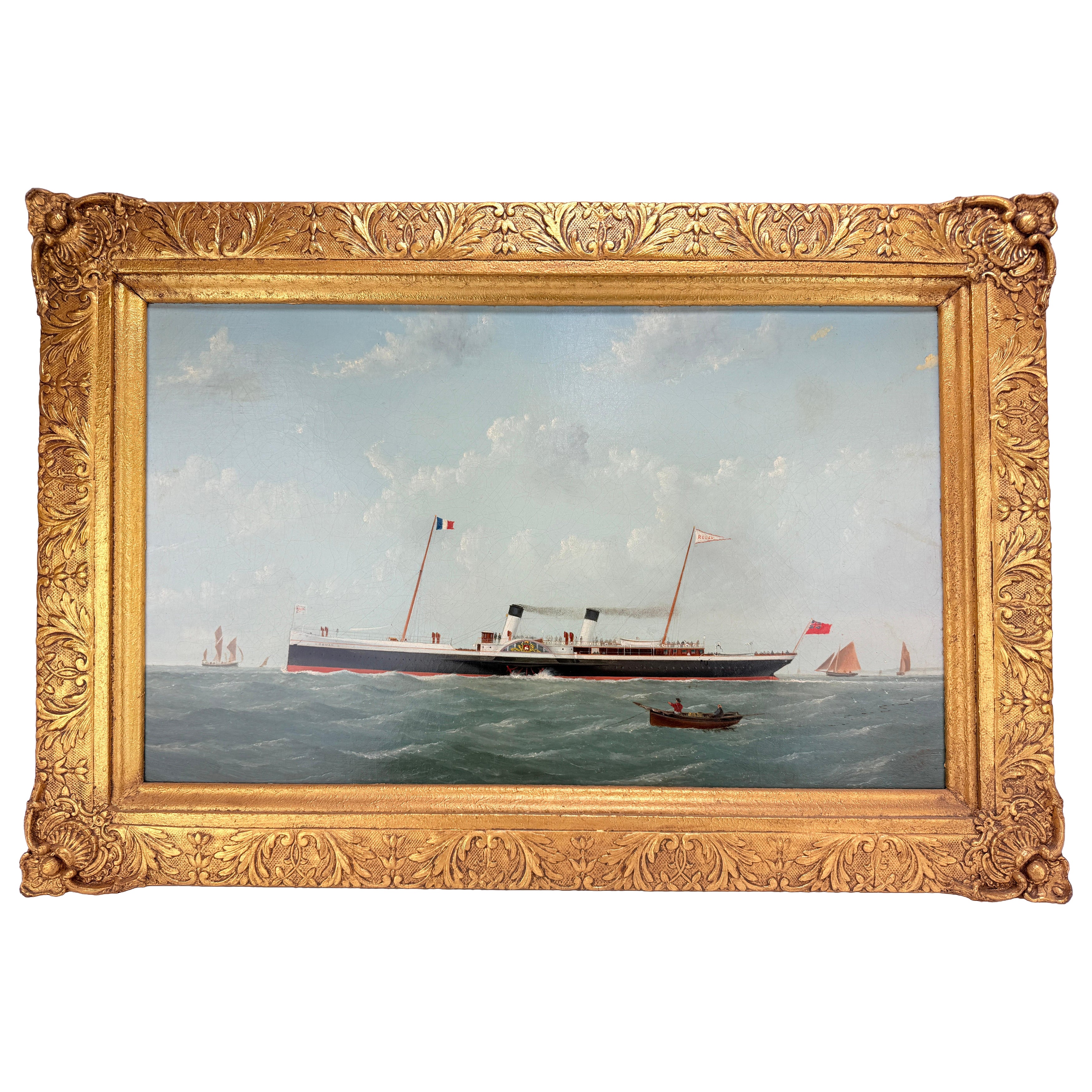 George Mears (Brite, tätig 1860-1895) Porträt des Dampfschiffs "Rouen", 1888 im Angebot