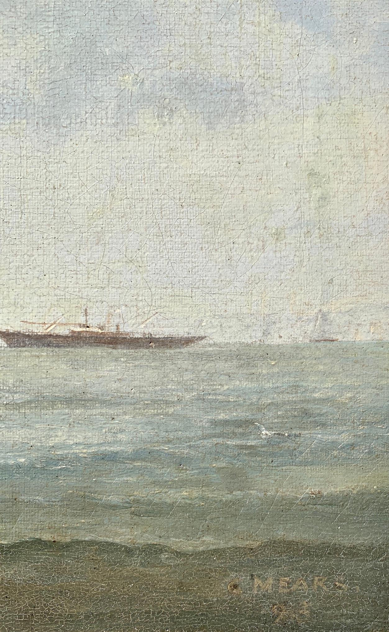 19th century English Antique of a  Yacht portrait at Sea, in full sail. 6