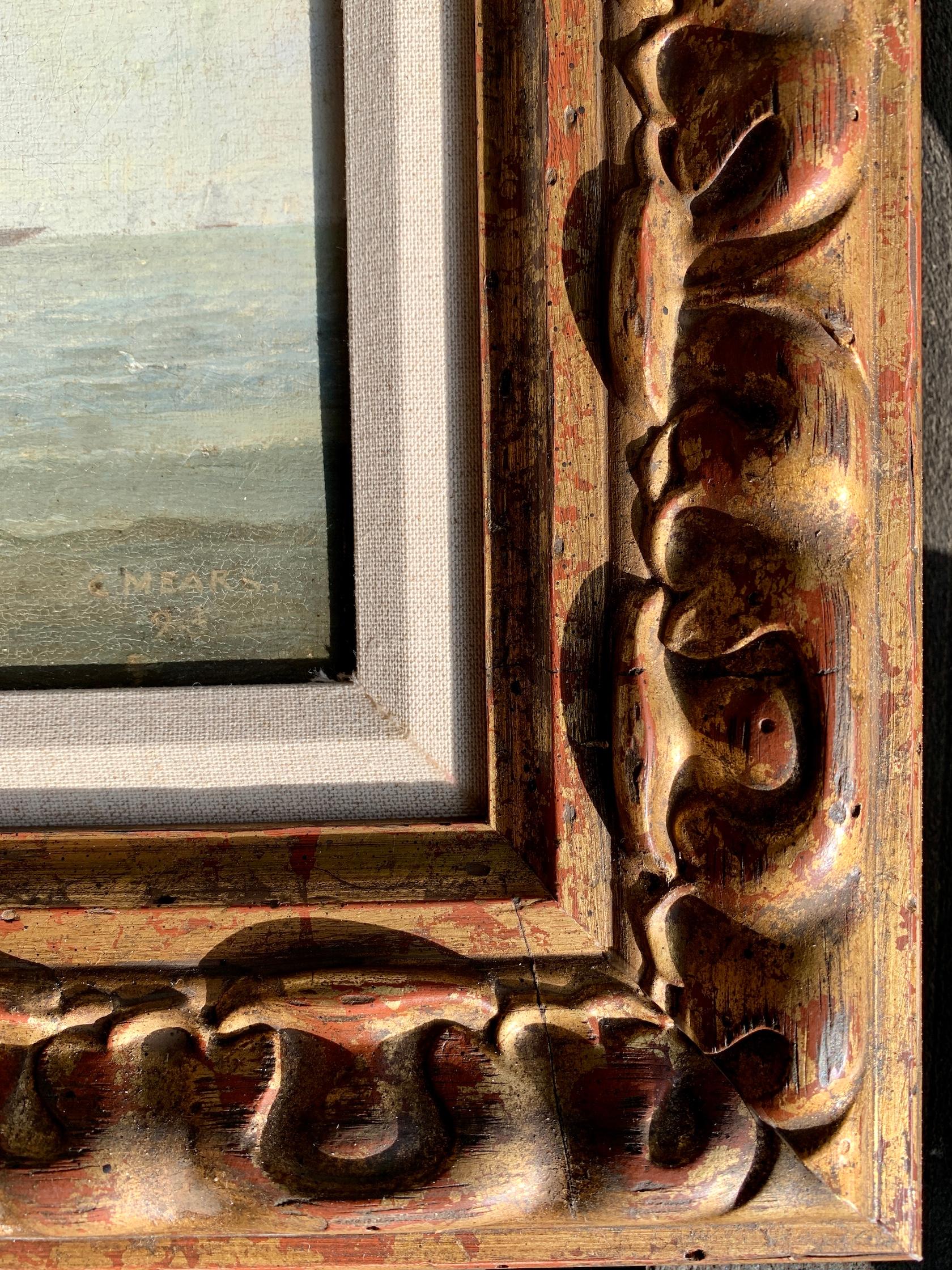 19th century English Antique of a  Yacht portrait at Sea, in full sail. 3