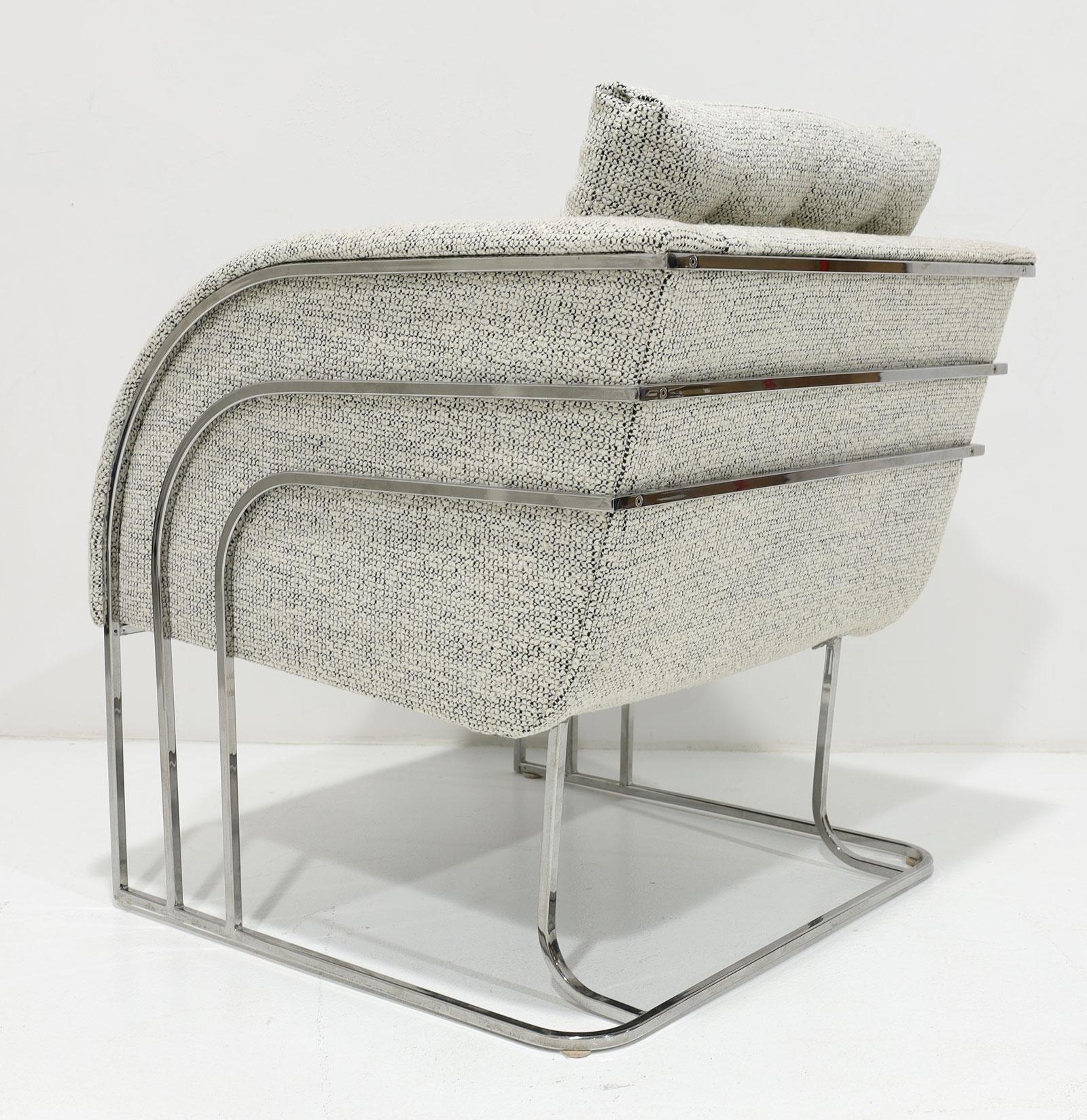 Mid-Century Modern George Mergemov Lounge Chair in Boucle' For Sale