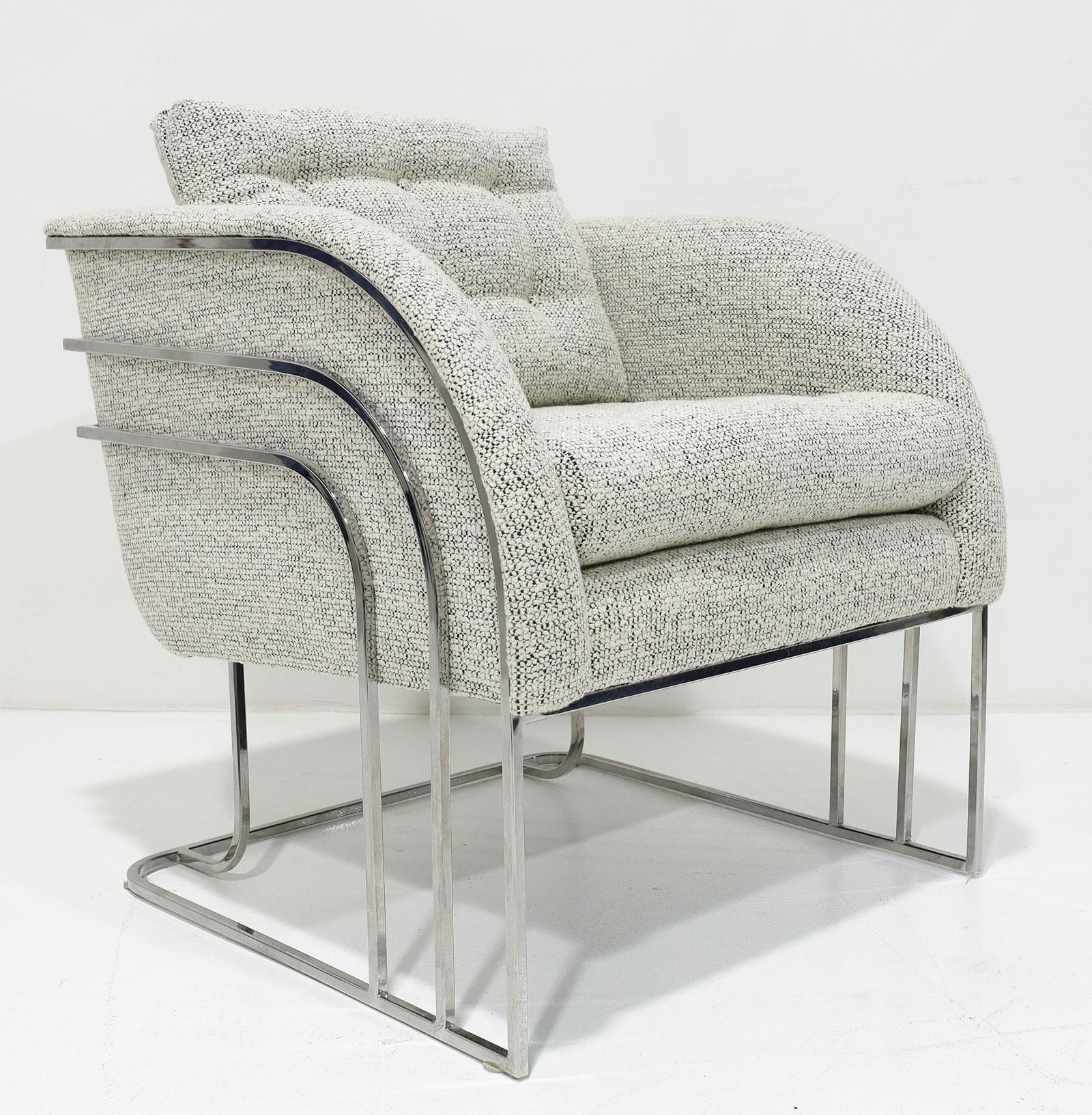 20th Century George Mergemov Lounge Chair in Boucle' For Sale
