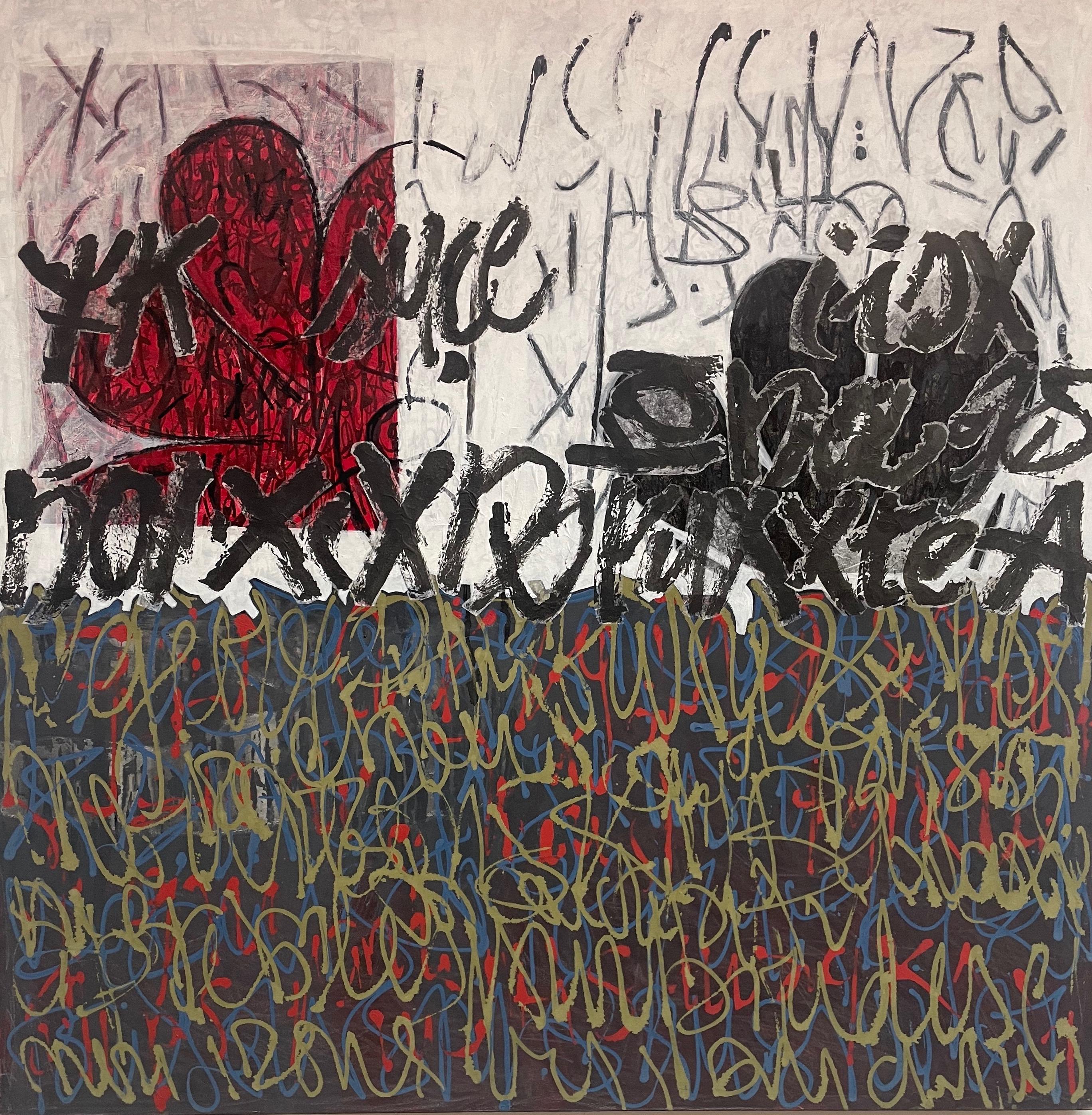 George Merheb Abstract Painting - It is about freedom of speech