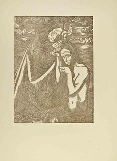 Used The Baptism of Christ - Woodcut by George Minne - 1932
