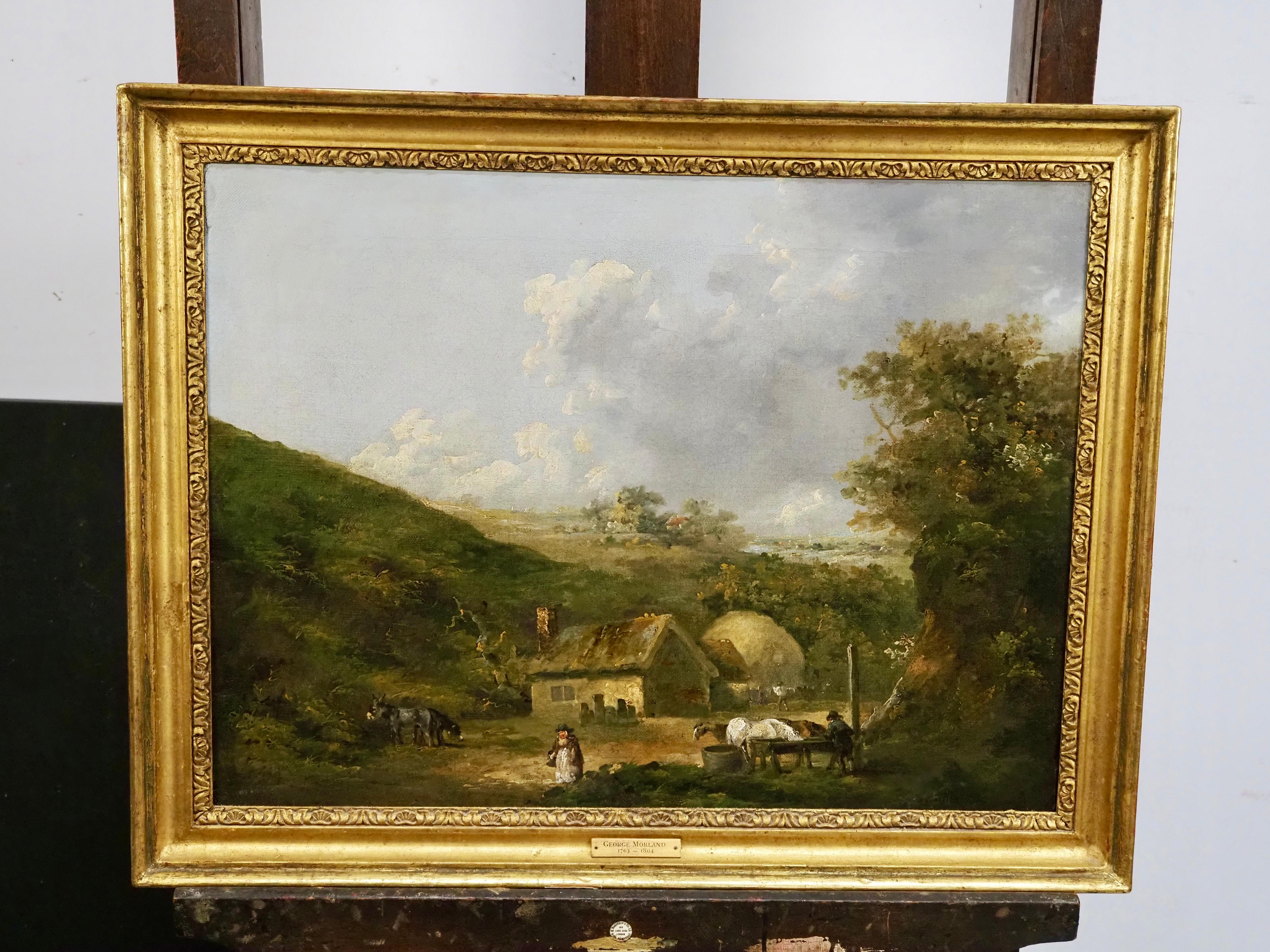 Une ferme dans un paysage - École anglaise Painting par George Morland