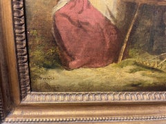 Eighteenth Century Inn Scene with Rustic folk Drinking and Dog Oil Painting