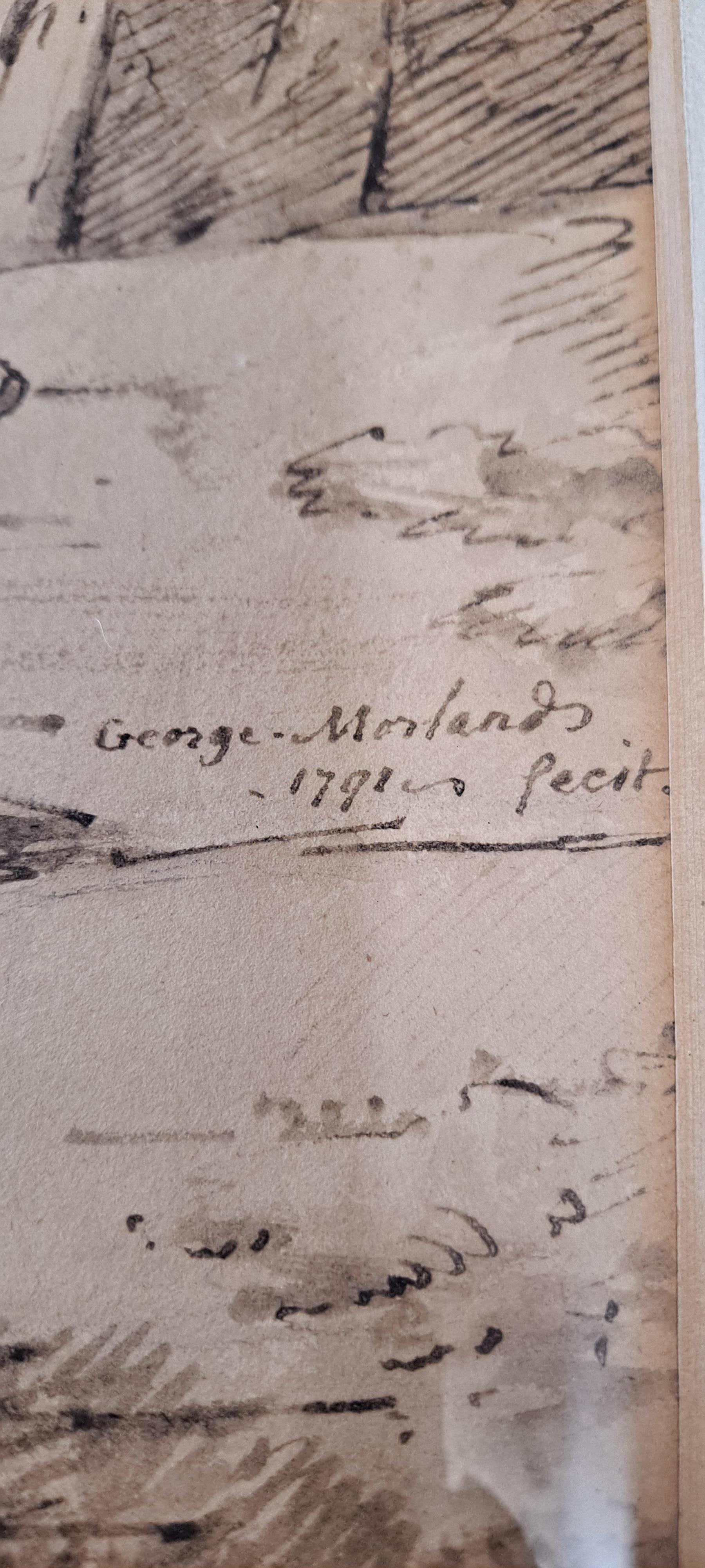 George Morland (1763-1804) „Piglets“ Aquarell. Original signiert und datiert 1791    im Angebot 2