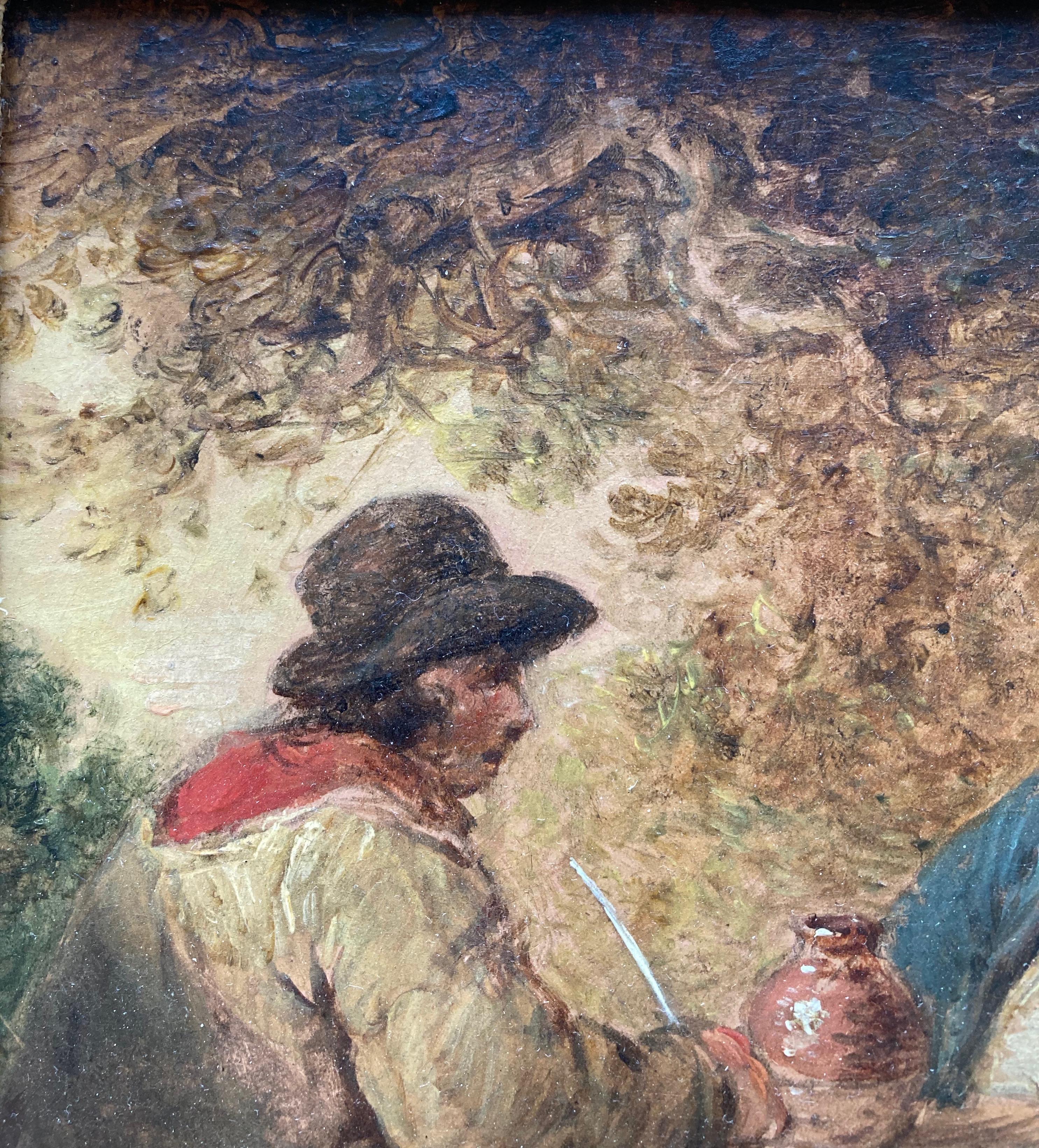 George Morland, Figures drinking outside an Inn 3