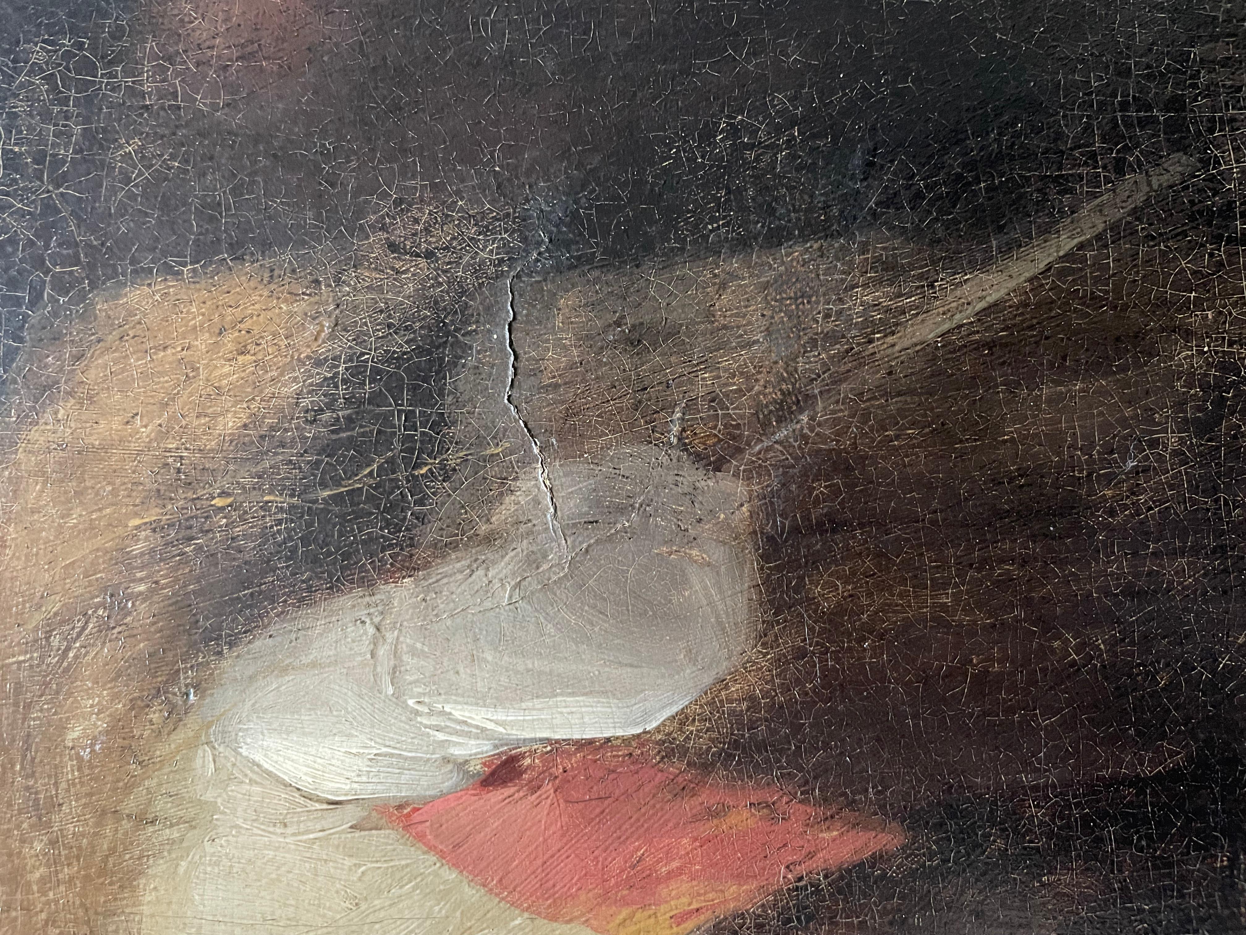 Lo sposo nella stalla, olio su pannello, fine XVIII secolo 4