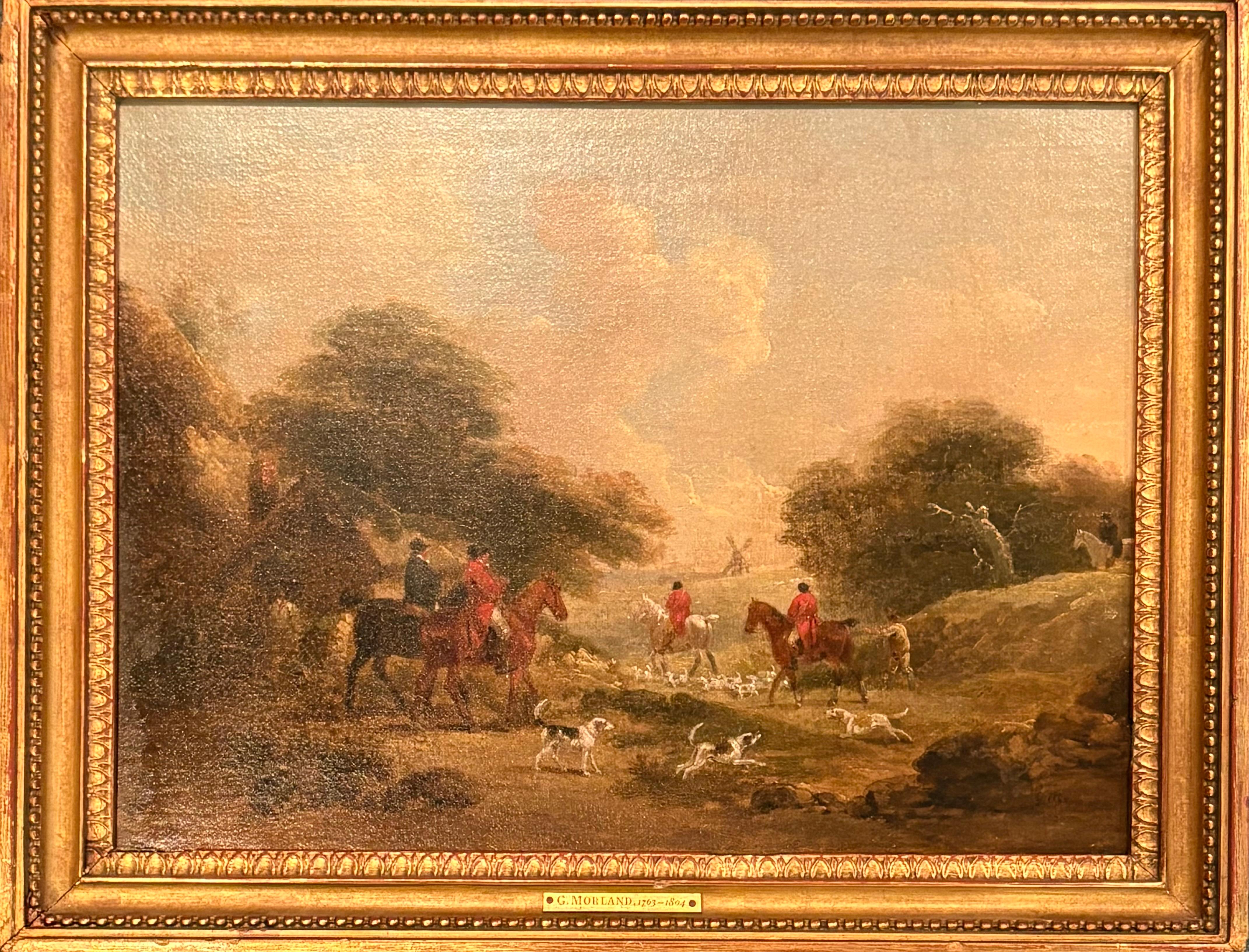 “Hunt scene” - Painting by George Morland