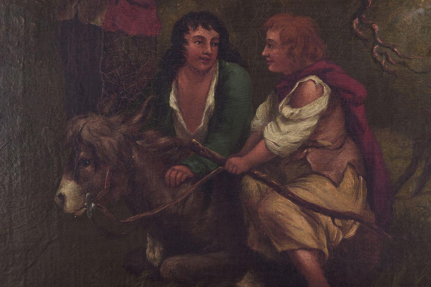 George Morland, bekannter britischer Künstler. Öl auf Leinwand. Pastorale Szene, 1792 (Britisch) im Angebot