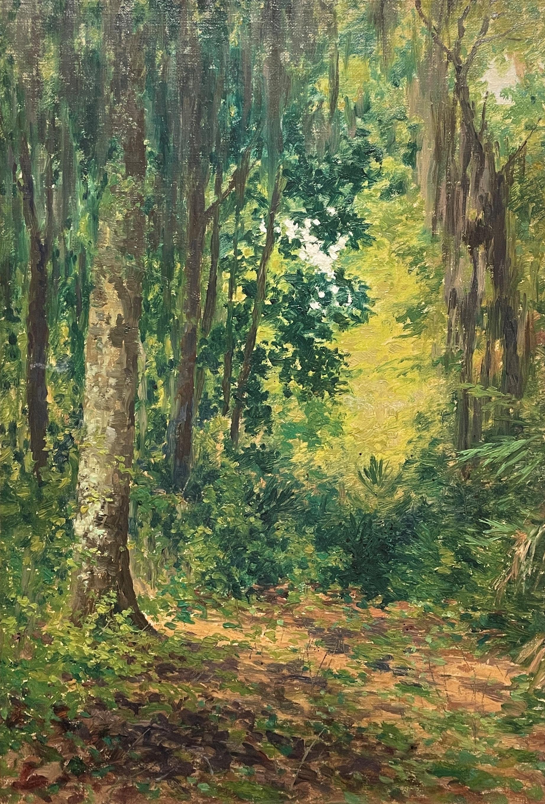 Landscape Painting George Morse - « Hubbard Park, Crescent City, Floride » George Frederick Morse, paysage